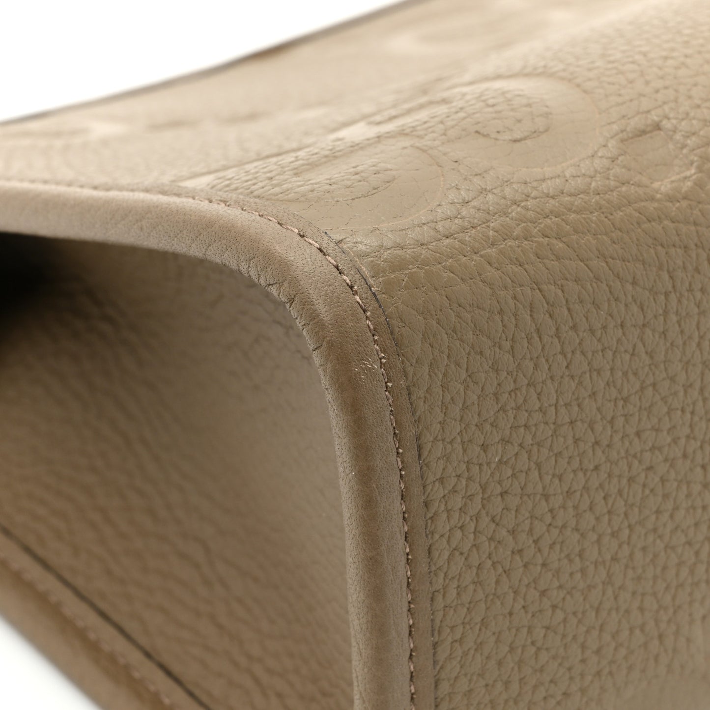 Piuma Calfskin Jumbo GG Embossed Pouch Good Taupe