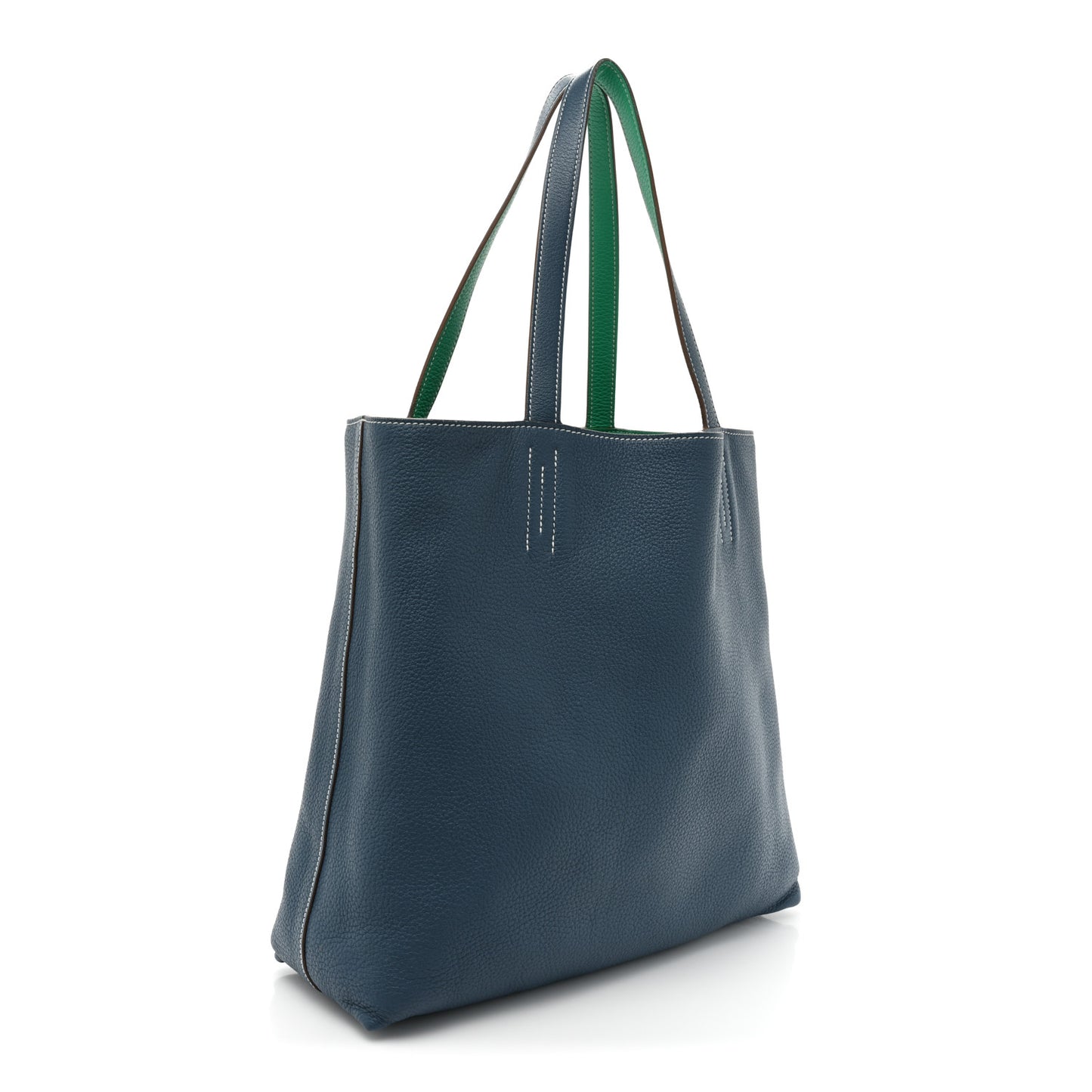 Taurillon Clemence Double Sens 36 Reversible Tote Menthe Colvert