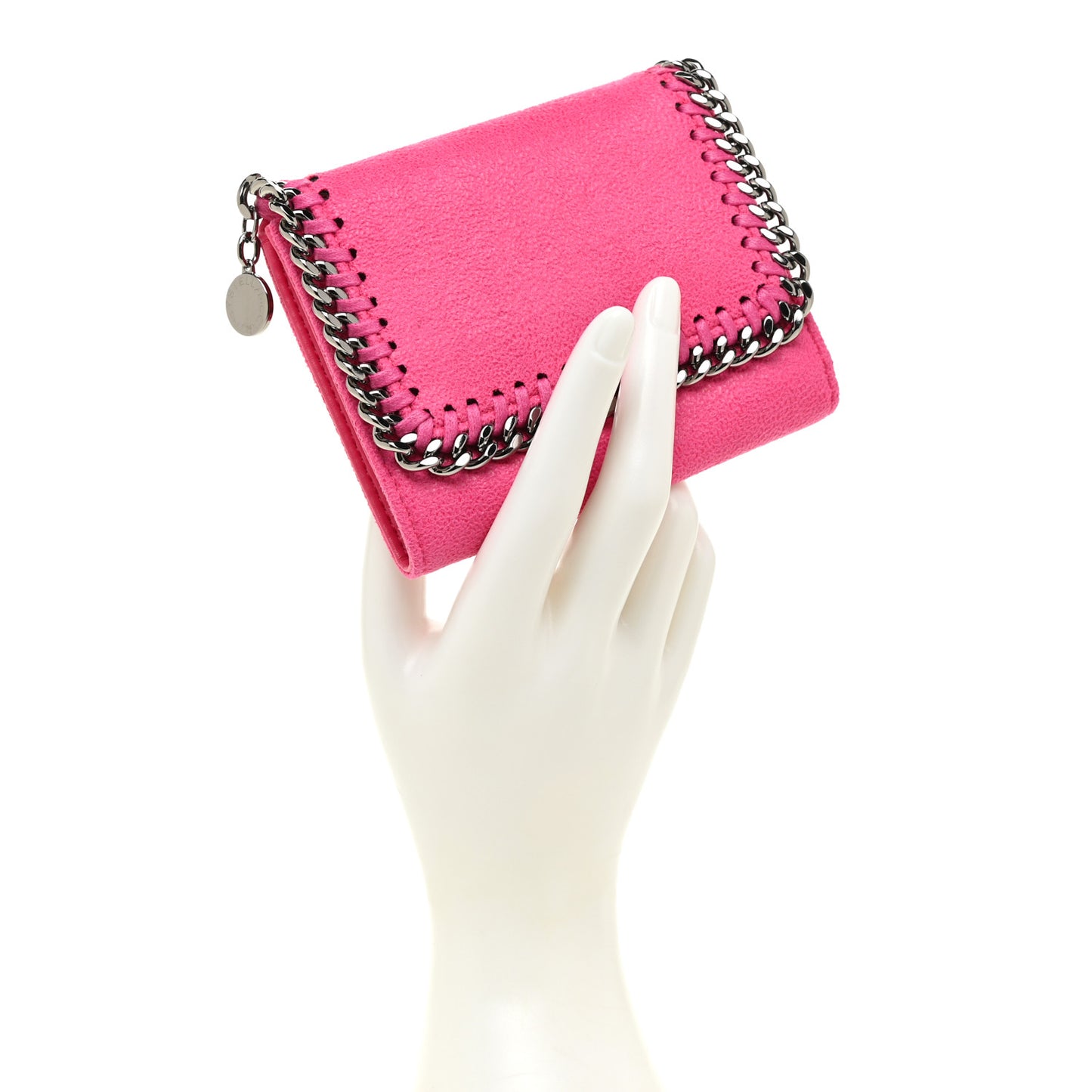 Shaggy Deer Small Falabella Flap Wallet Hot Pink