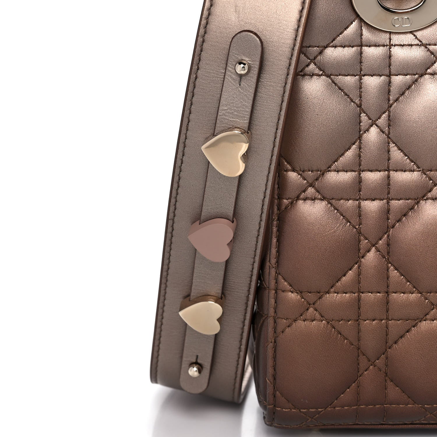 Christian Dior Metallic Lambskin Cannage Gradient Small My ABCDior Lady Dior Metal Rose 10 of 13