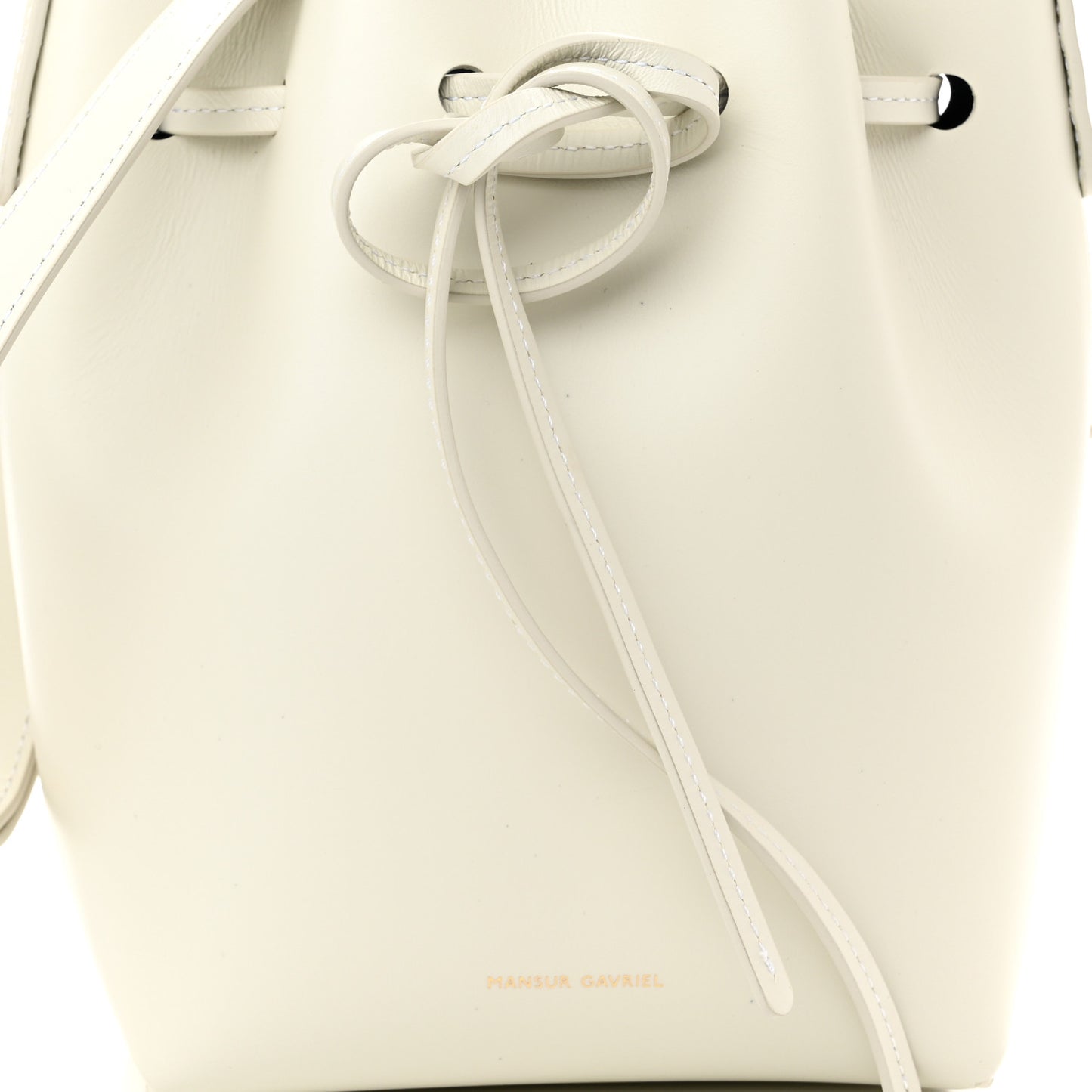 Calfskin Mini Bucket Bag White