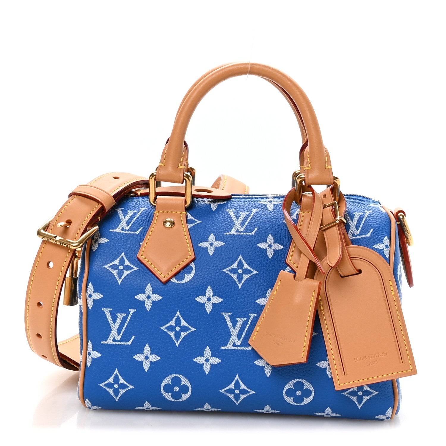 Louis Vuitton Calfskin Monogram Speedy P9 Bandouliere 20 Blue