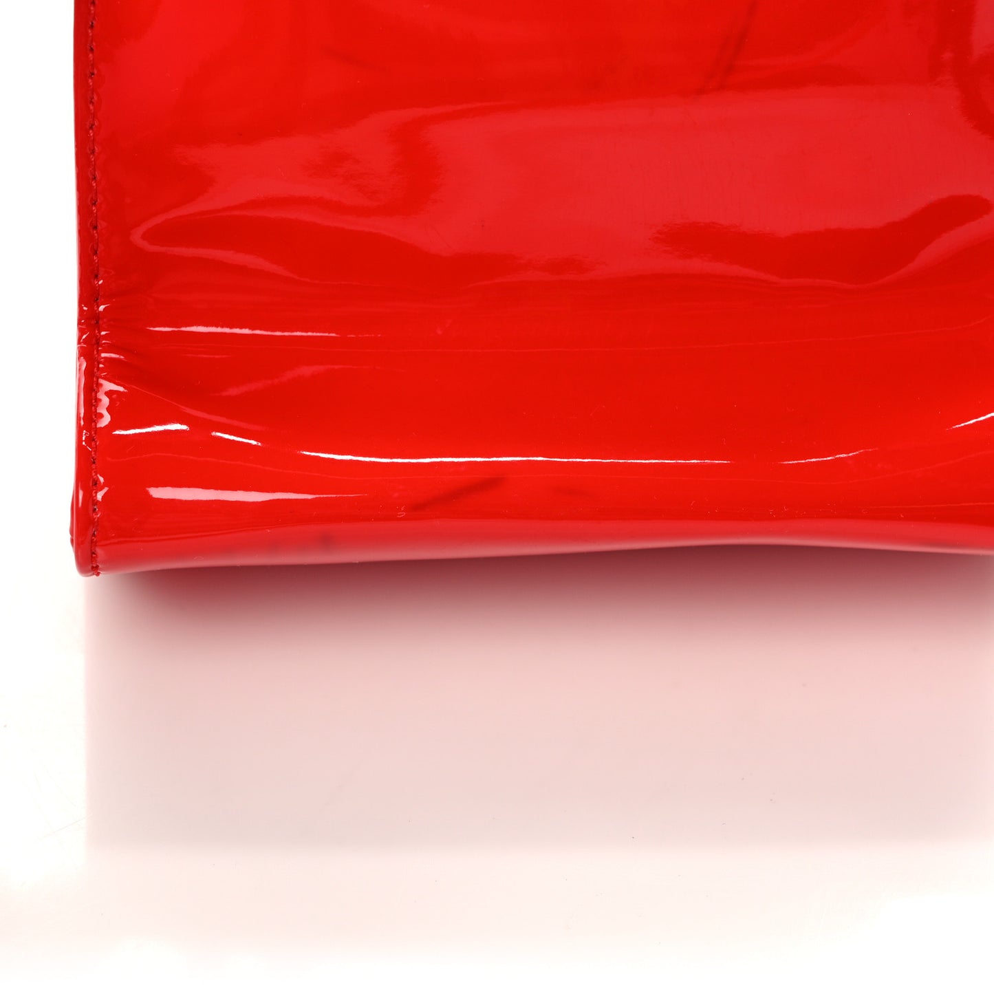 Patent Vegan Leather Small Shopping Bag Red