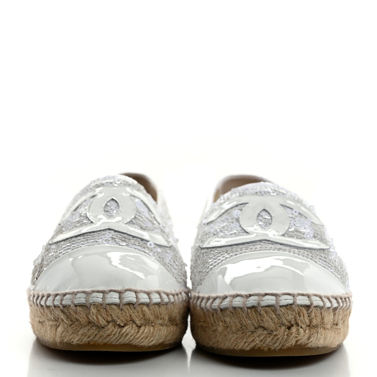 Patent Sequin CC Espadrilles 36 White