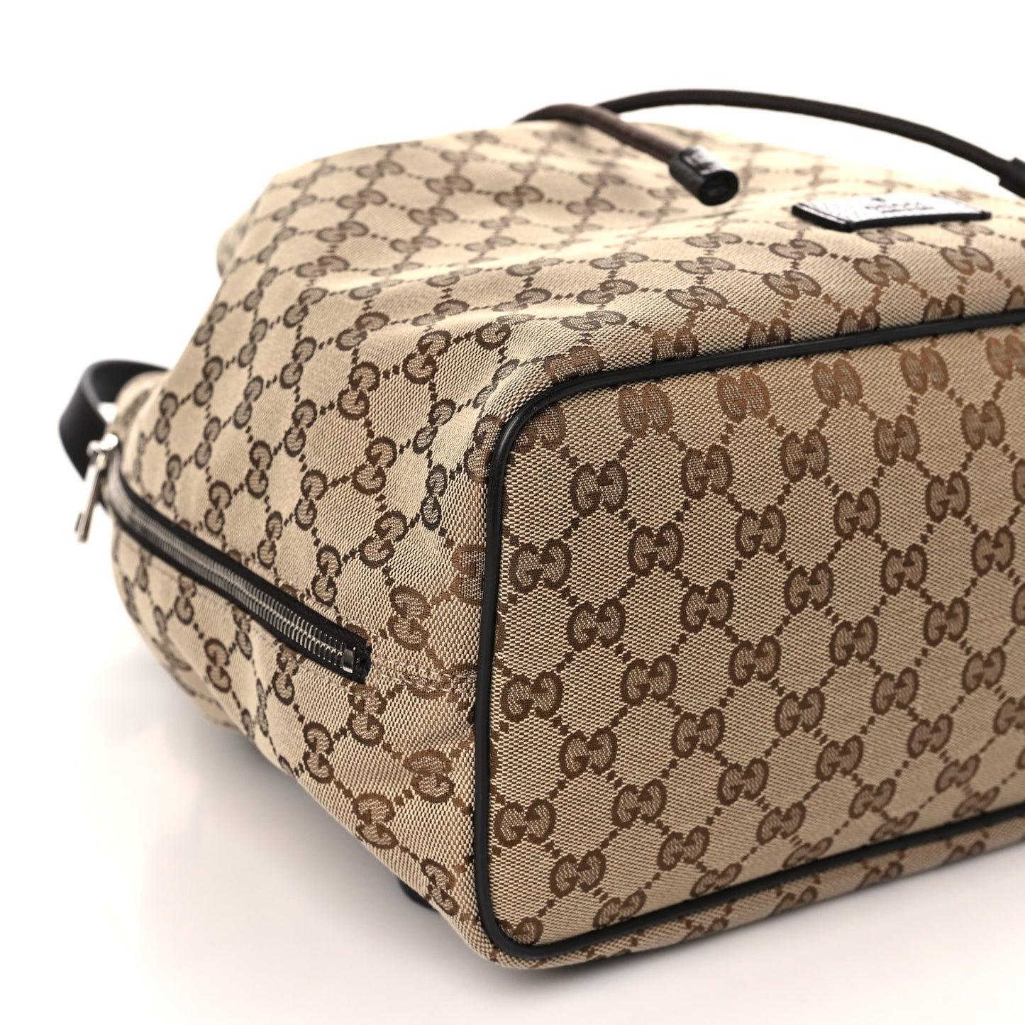 Monogram Dollar Calfskin O Drawstring Backpack Beige Ebony Testa di Moro Dark Chocolate