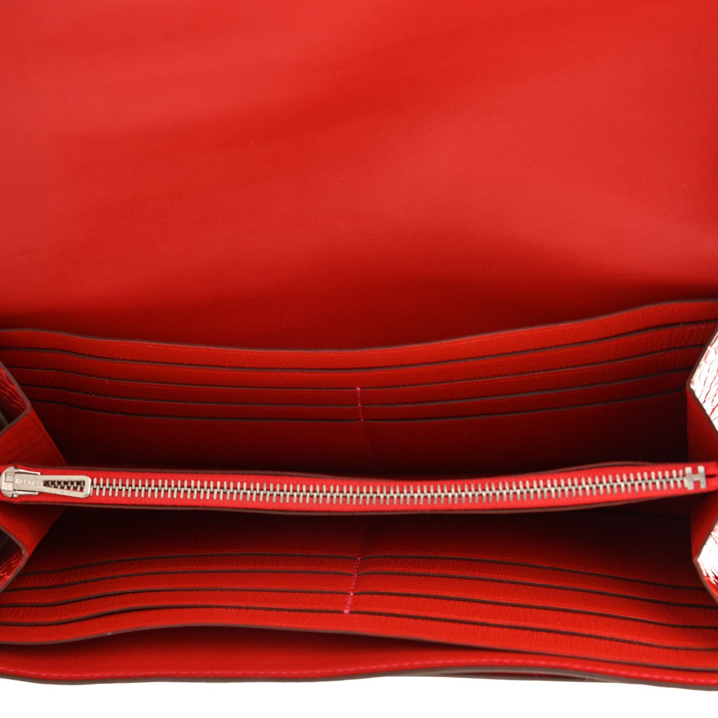 Shiny Alligator Constance Long Wallet Geranium