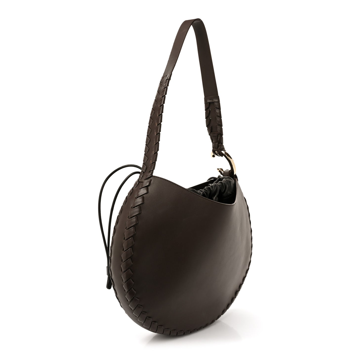 Calfskin Mate Shoulder Bag Brown