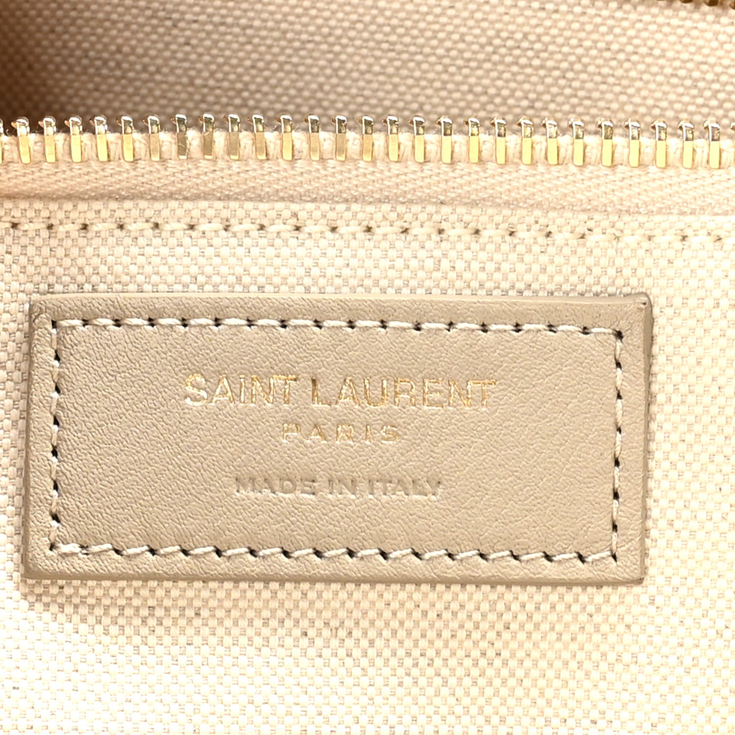 Saint Laurent Linen Calfskin Small Rive Gauche Tote Beige Sea Salt 6 of 9
