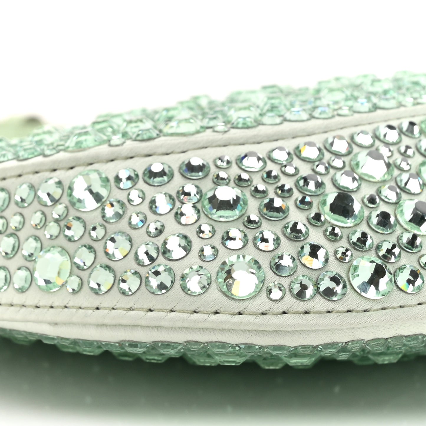 Satin Crystal Cleo Adjustable Strap Shoulder Bag Acqua