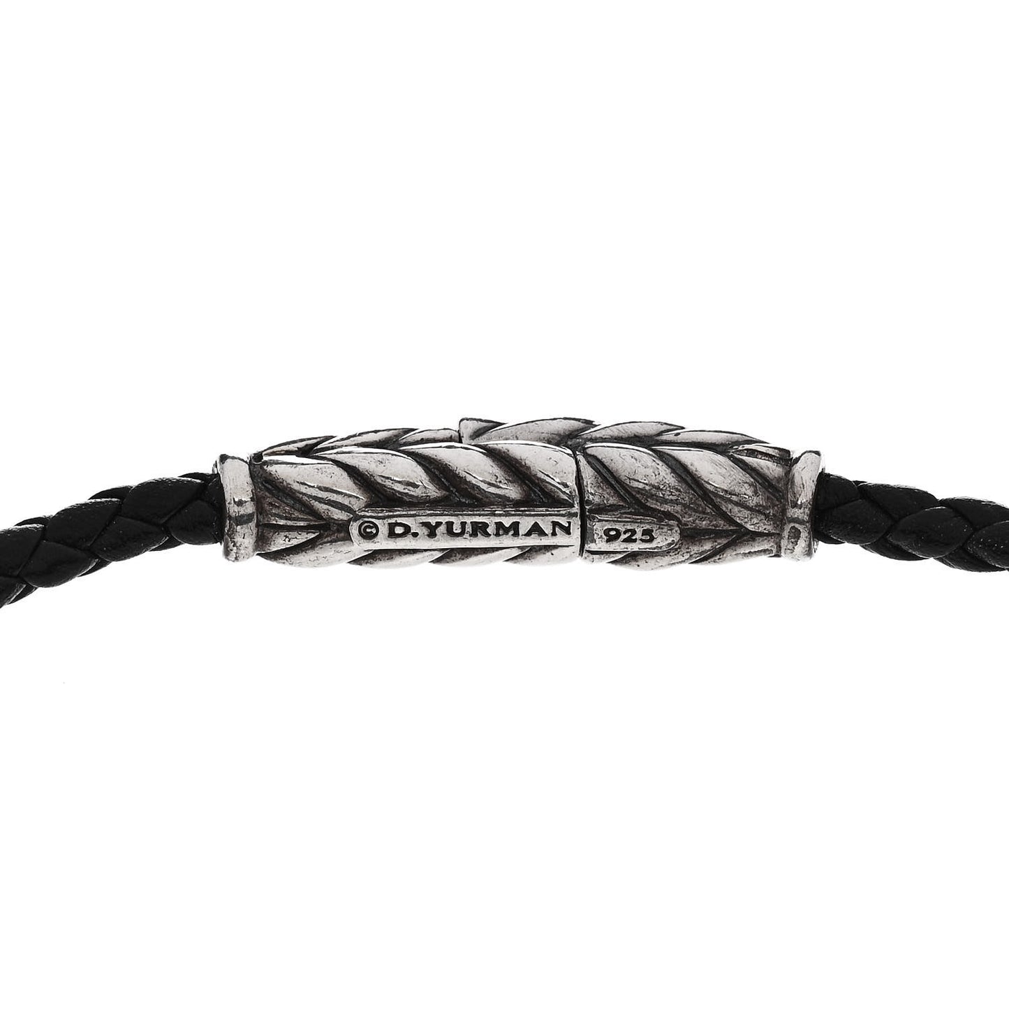 Sterling Silver Leather Mens Chevron Triple-Wrap Bracelet Black