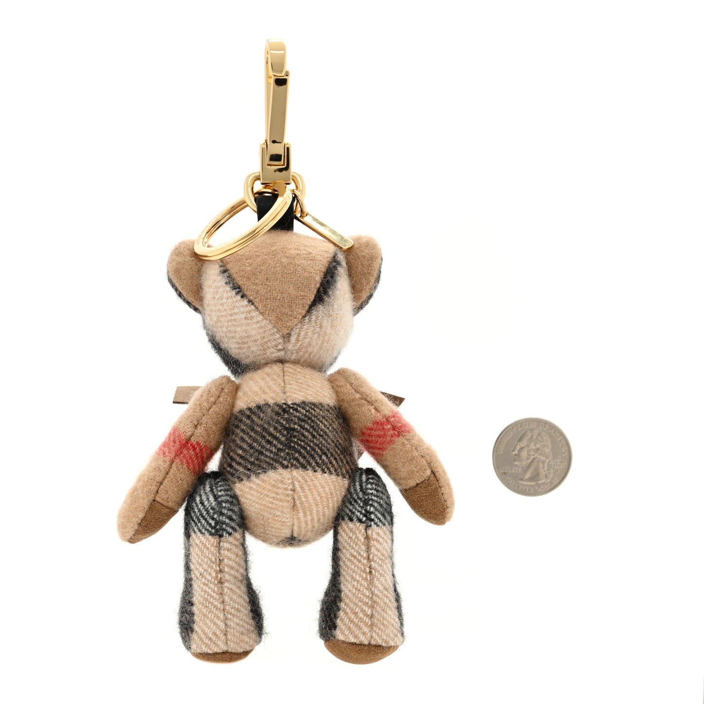 Cashmere House Check Thomas Bear Bag Charm Camel Gold