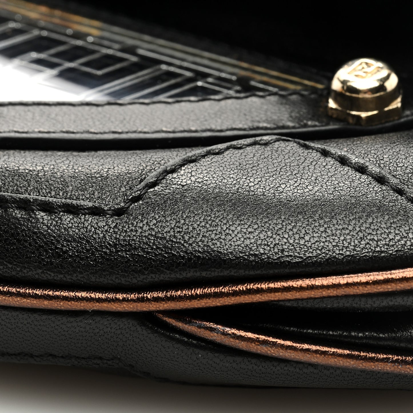 Zucca Vanity Mirror Clutch Black
