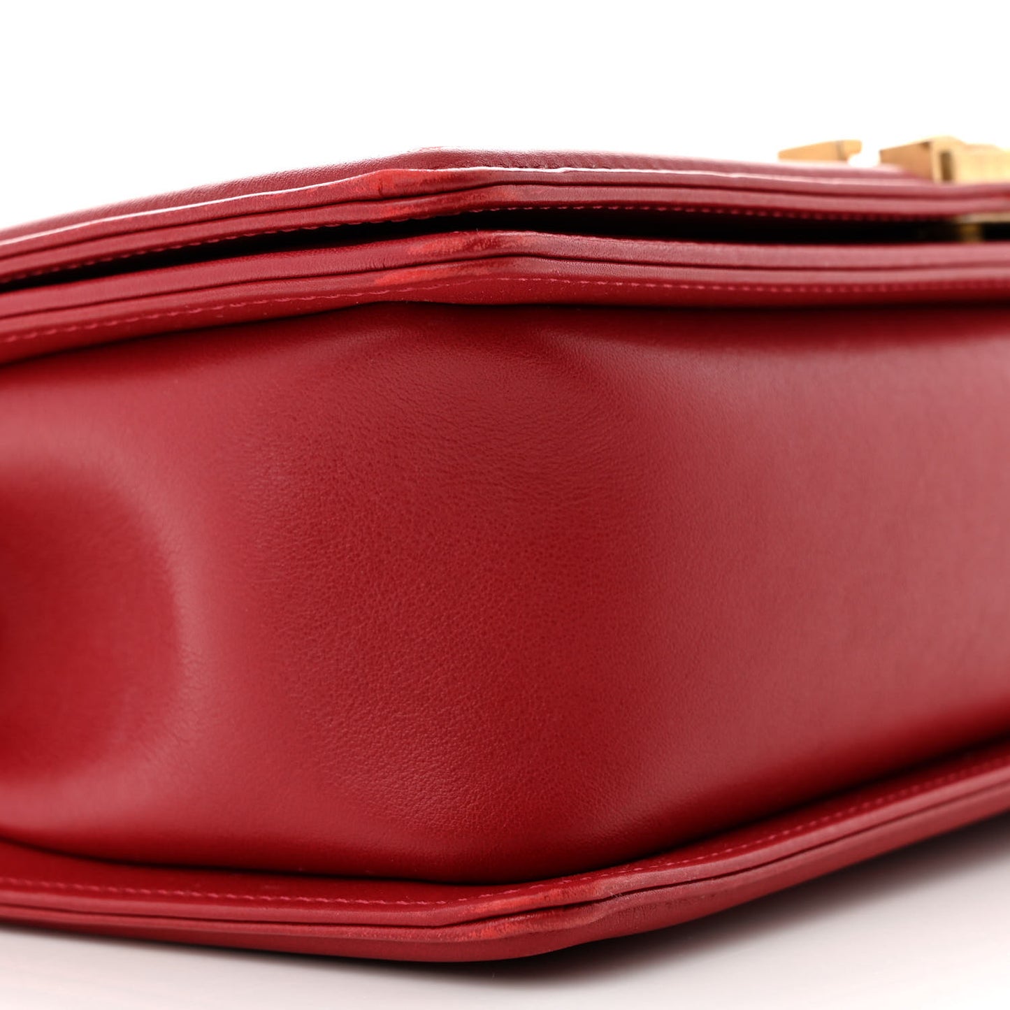 Calfskin Medium Boy Logo Top Handle Flap Red