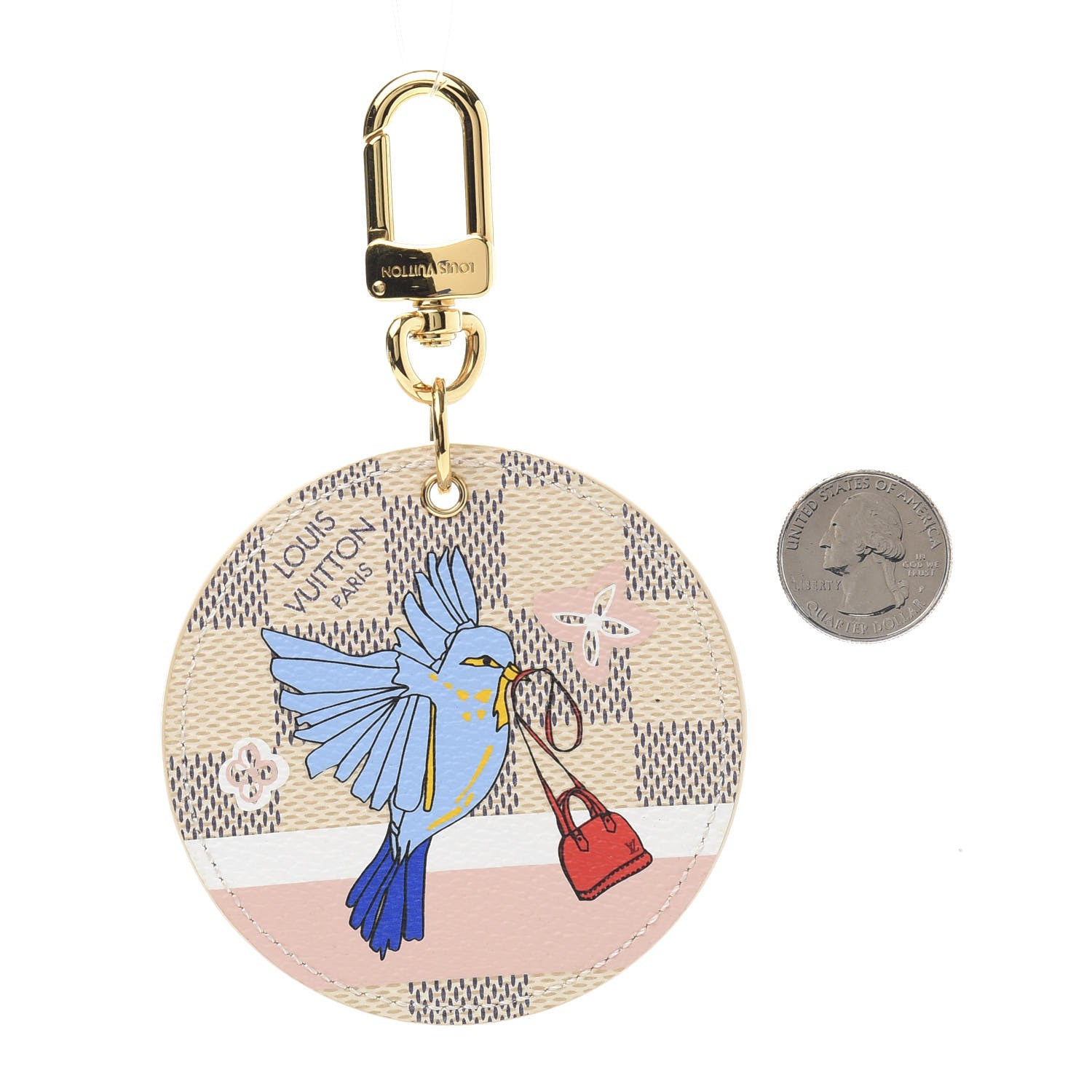 Louis Vuitton Damier Azur 2018 Christmas Animation Bag Charm Key Ring 3 of 5