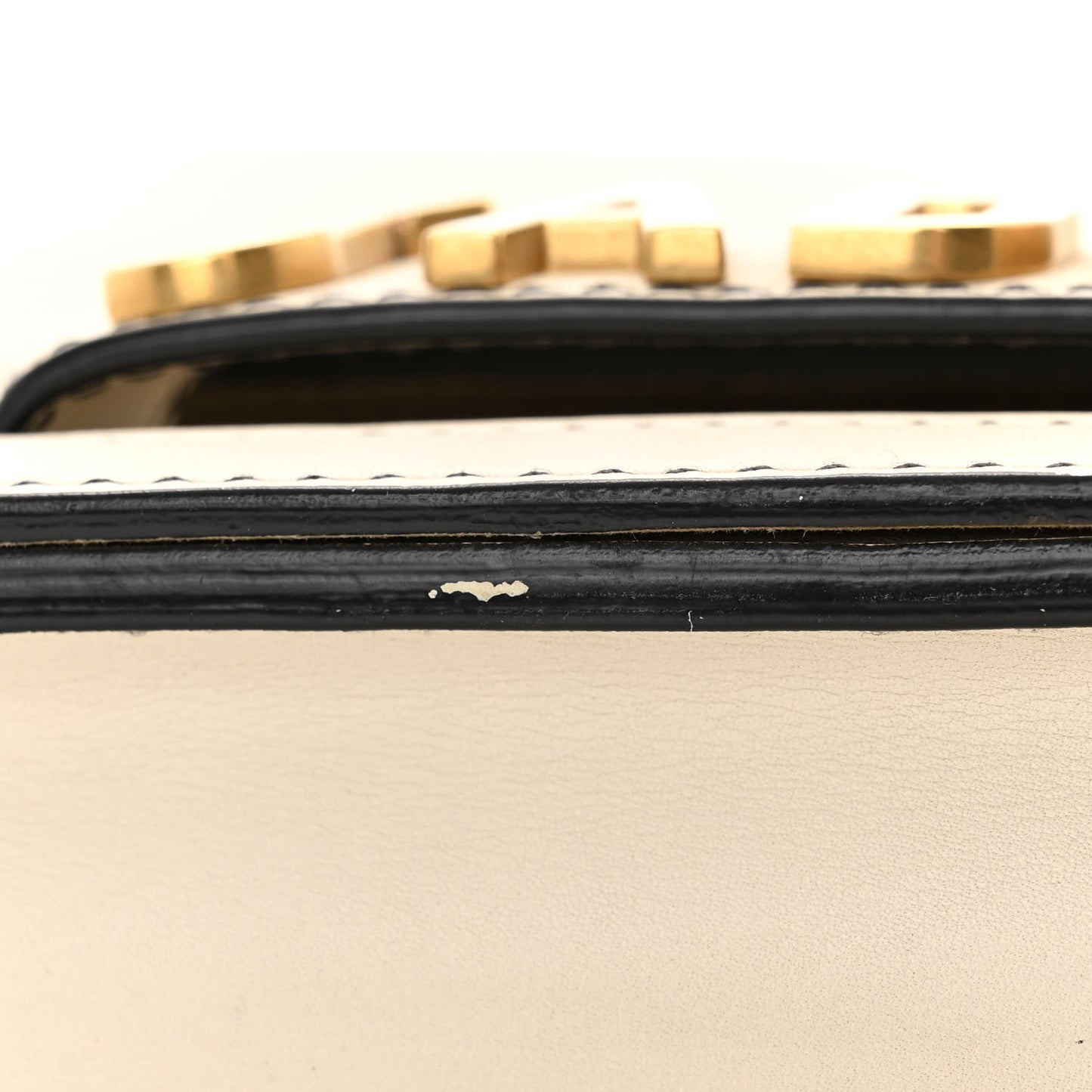Calfskin J'Adior Chain Flap Bag Off White