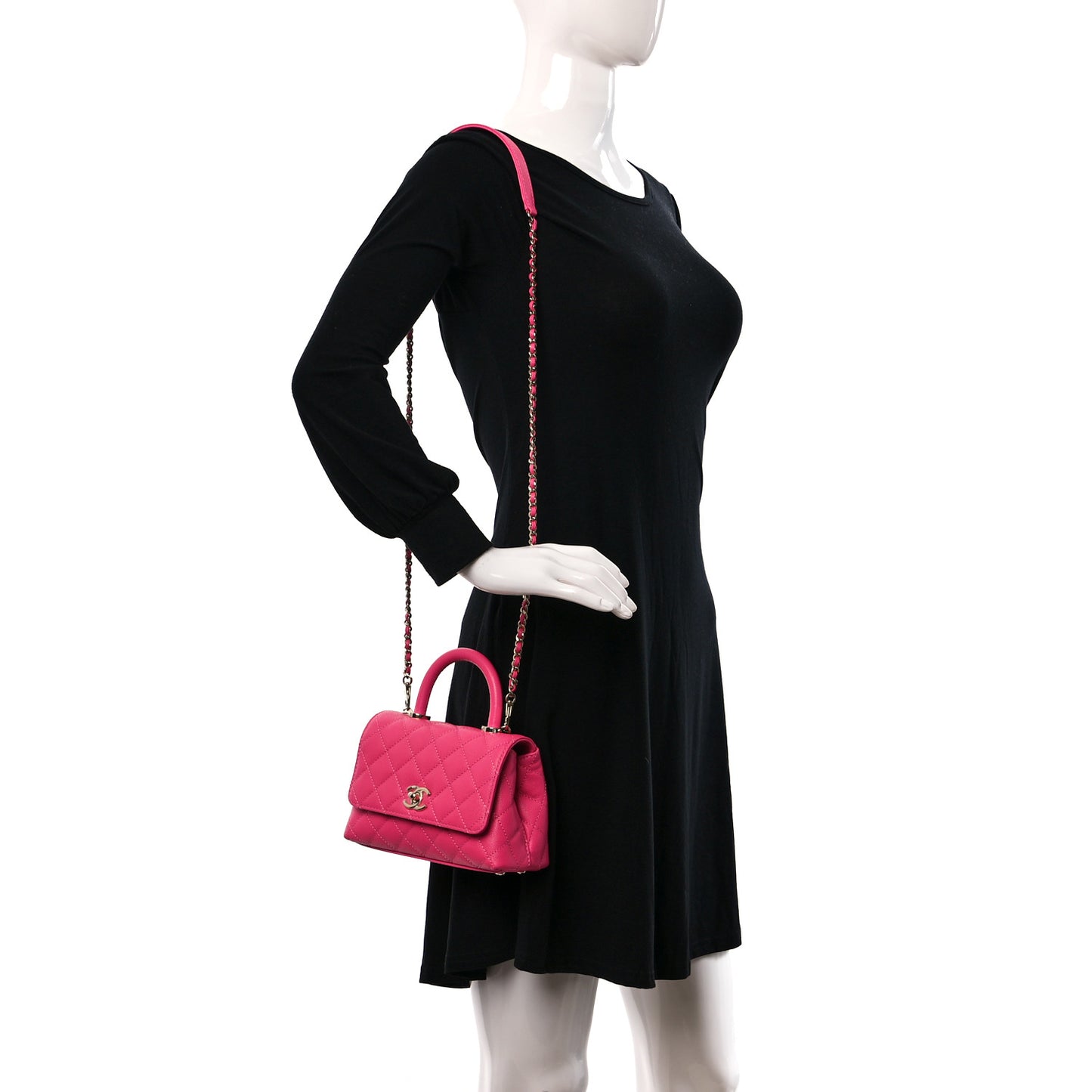 Caviar Quilted Extra Mini Coco Handle Flap Rose