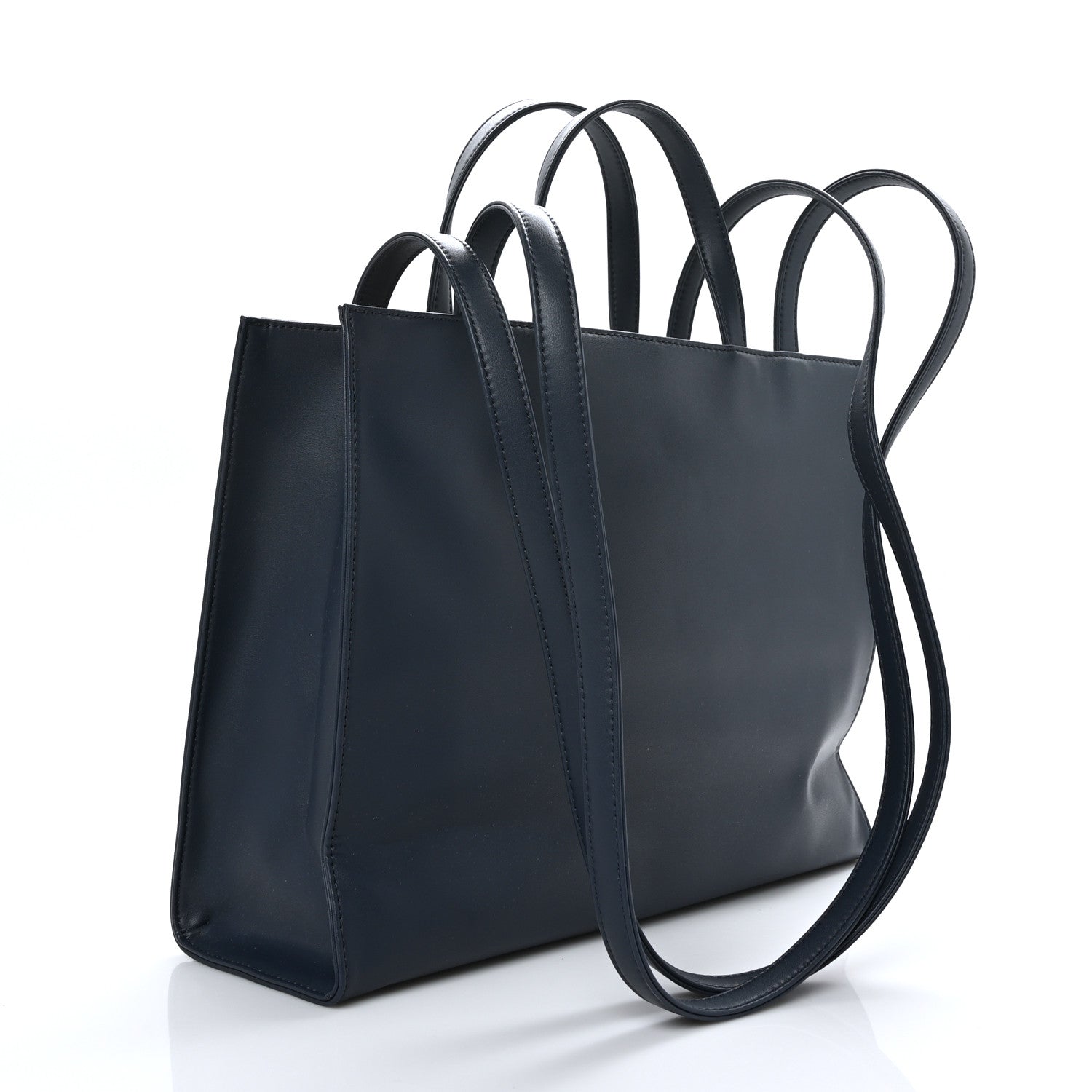 Telfar Vegan Leather Medium Shopping Bag Navy 3 of 8