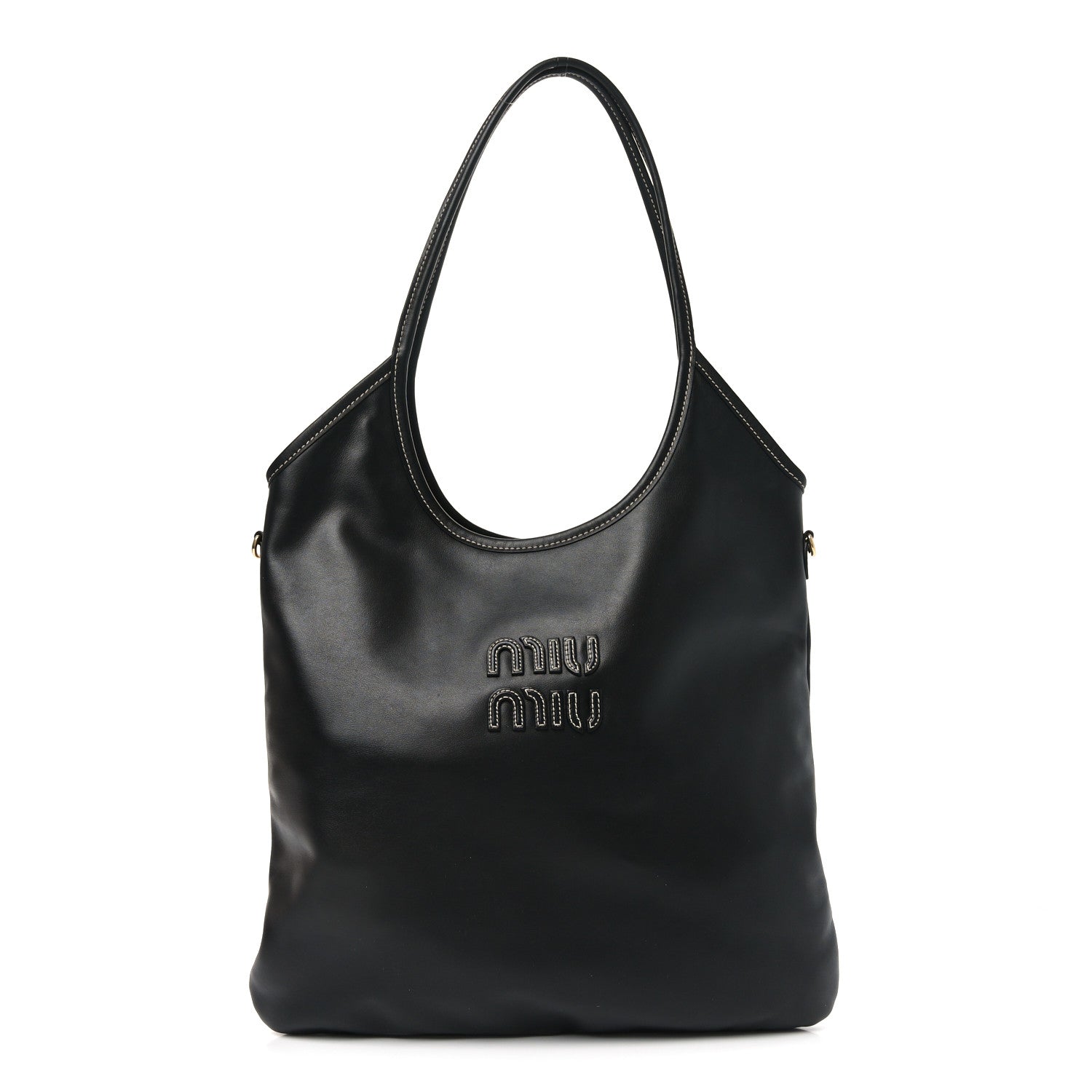 MIU MIUバック Miu Miu Nappa Ivy Bag Black 1799693 – FASHIONPHILE