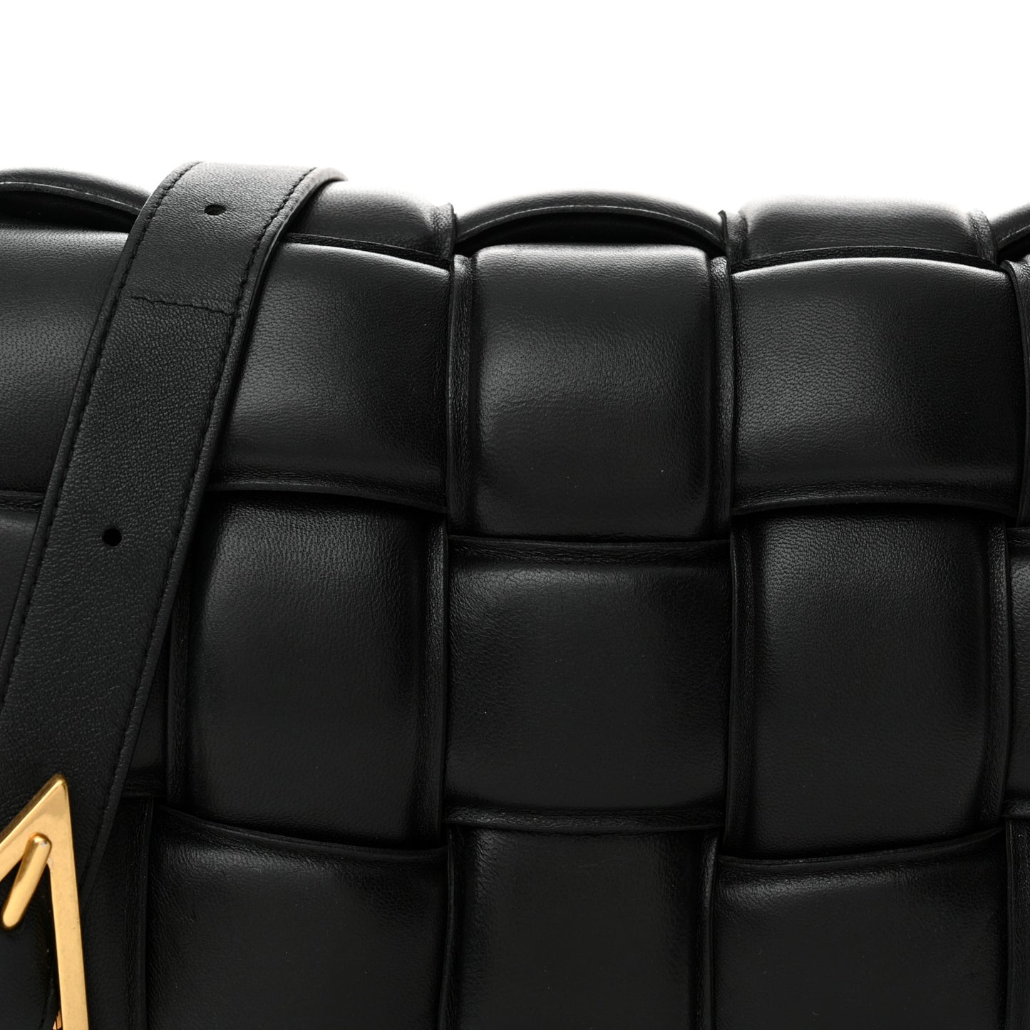 Nappa Maxi Intreccio Padded Cassette Crossbody Bag Black