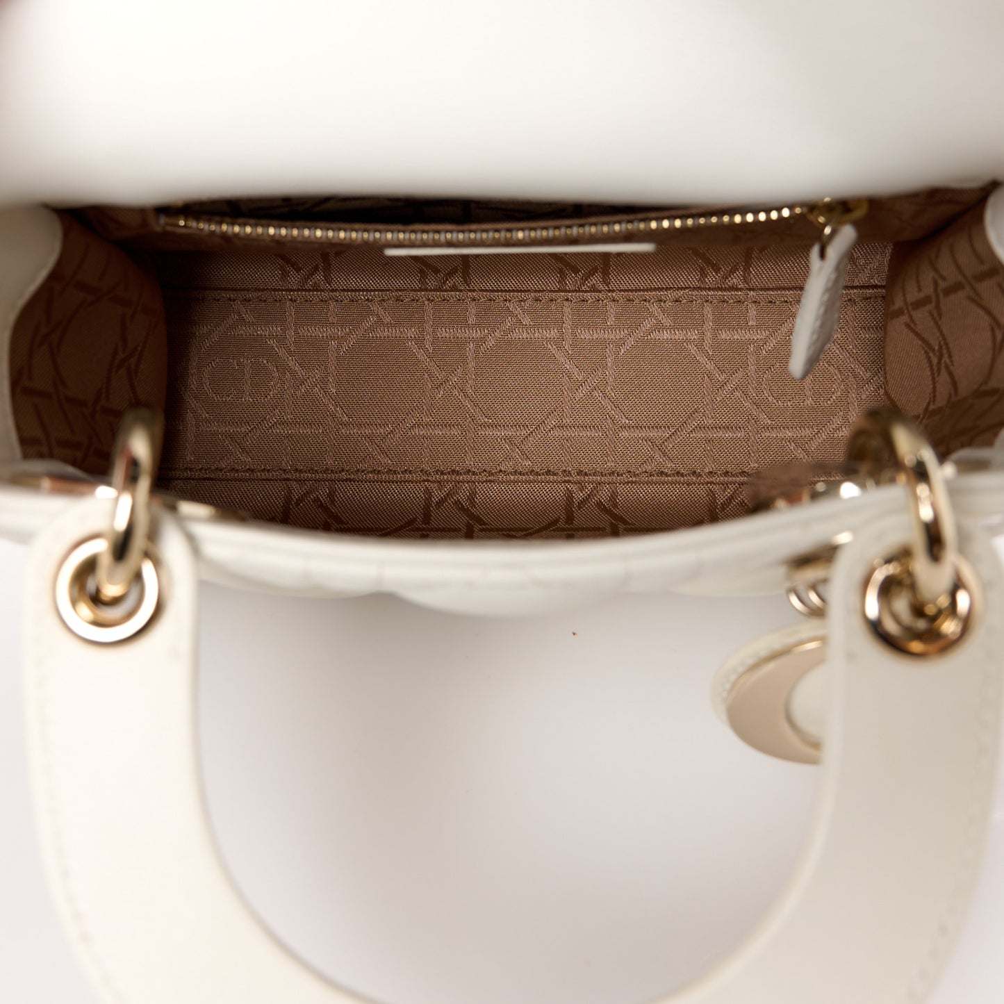 Lambskin Cannage Mini Lady Dior White