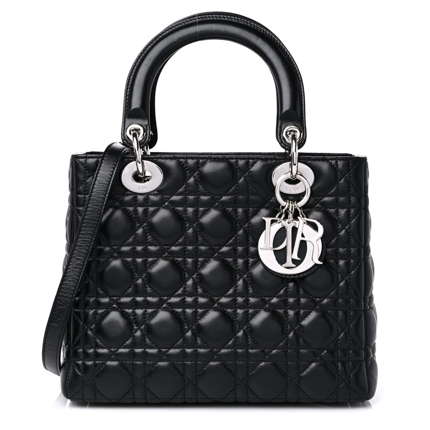 Lambskin Cannage Medium Lady Dior Black