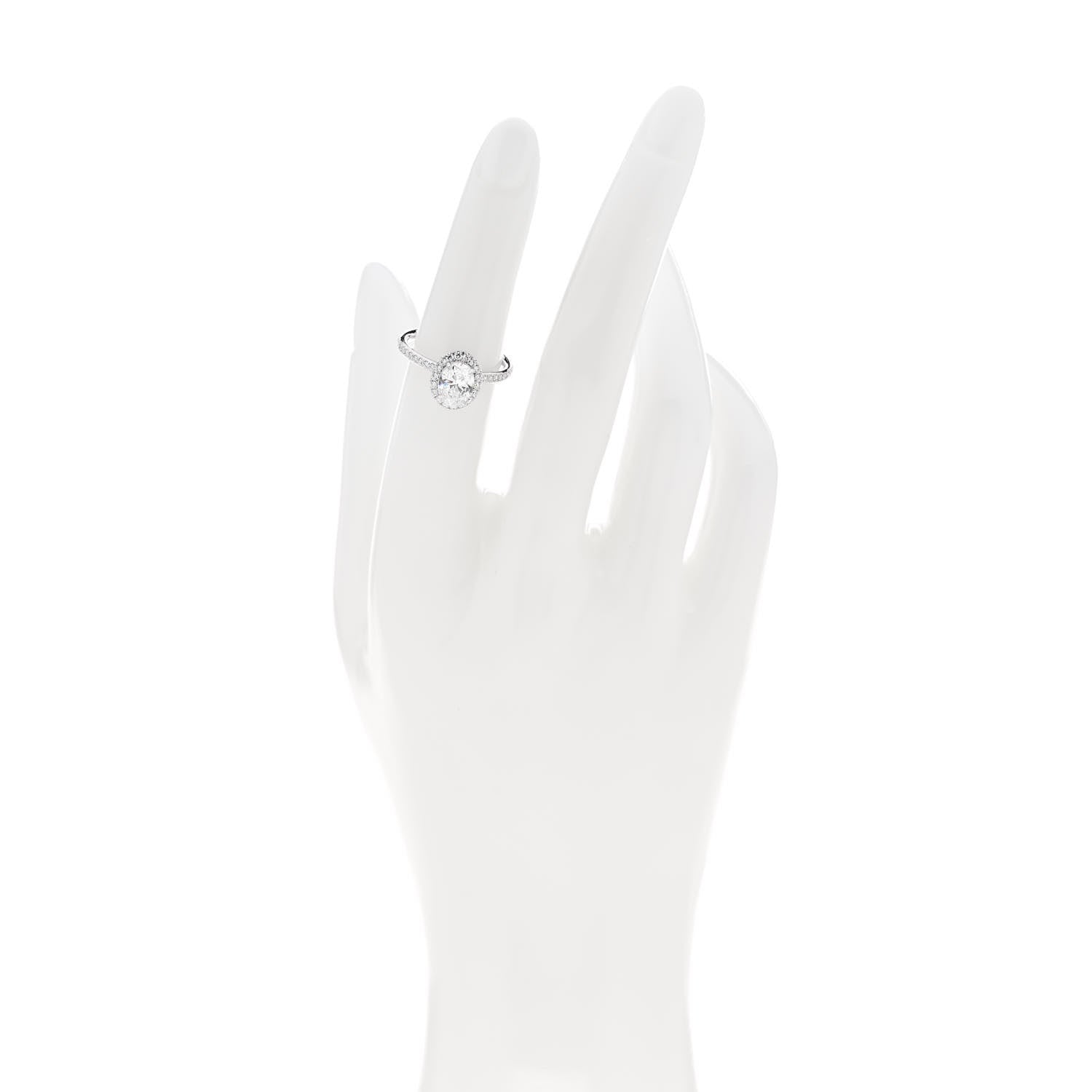 Harry Winston Platinum Diamond 1.02ct The One Oval Shaped Micropave Engagement Ring 50 5.25 2 of 7