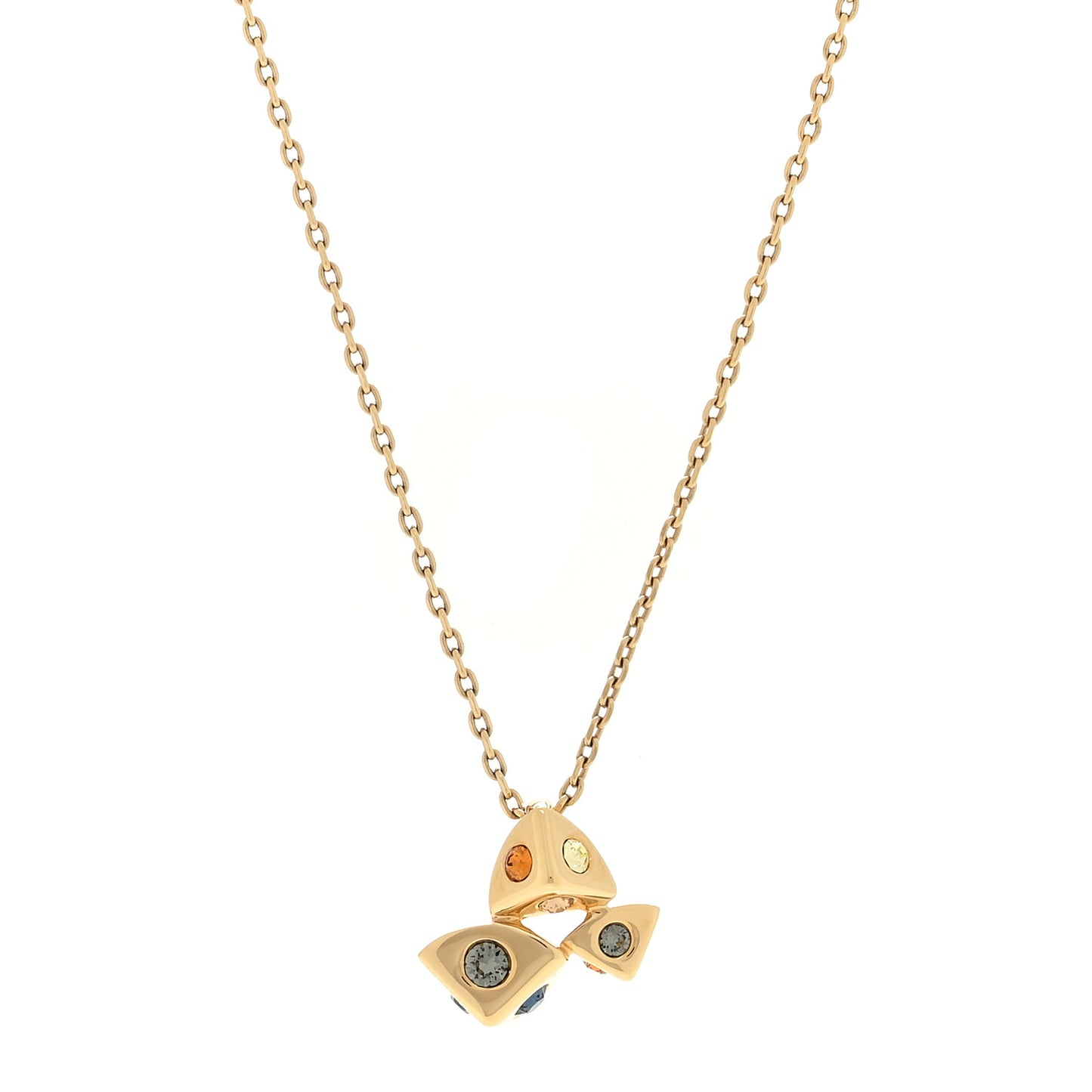 Crystal Trunkies Pendant Necklace Gold