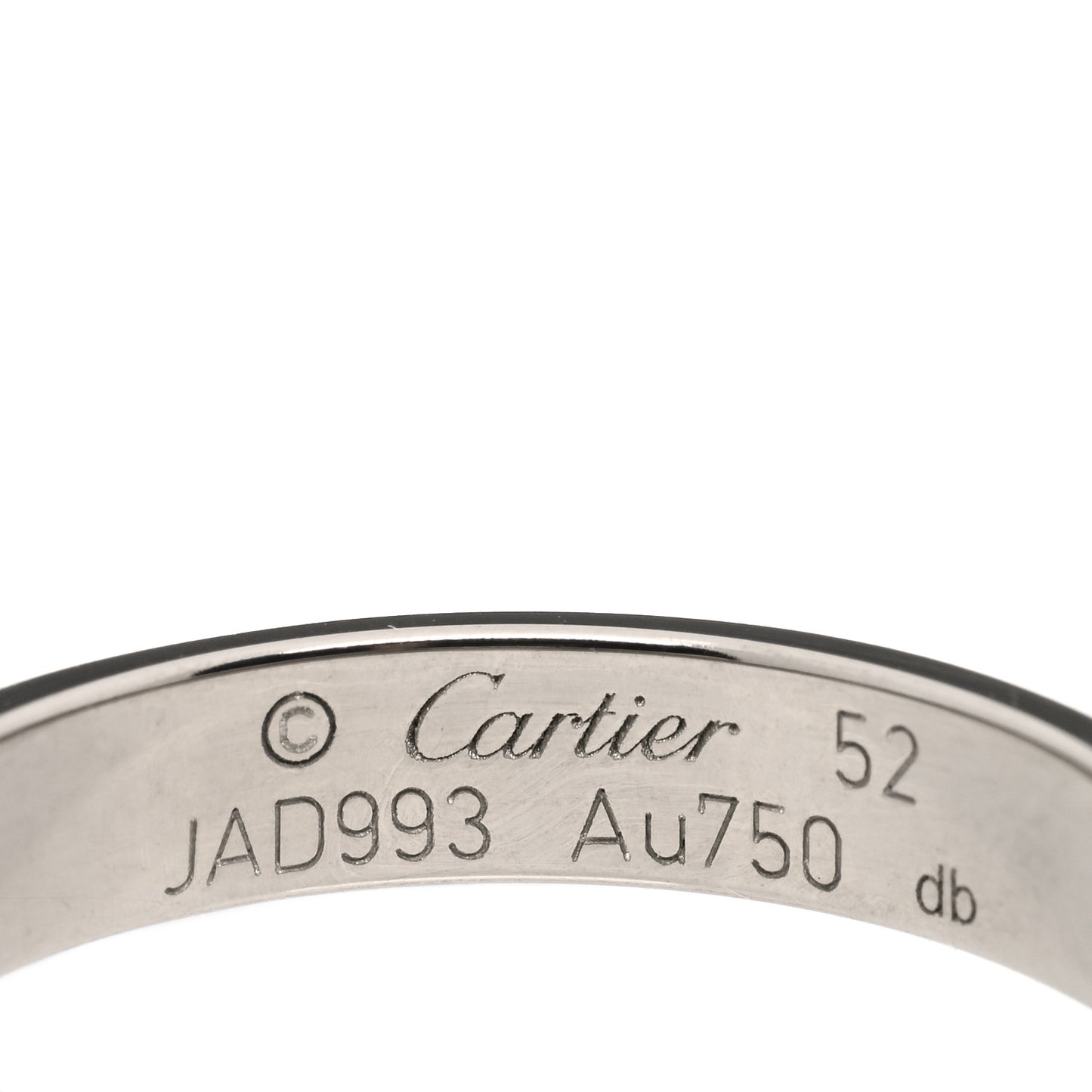 18K White Gold 3.5mm LOVE Wedding Band Ring 52 6