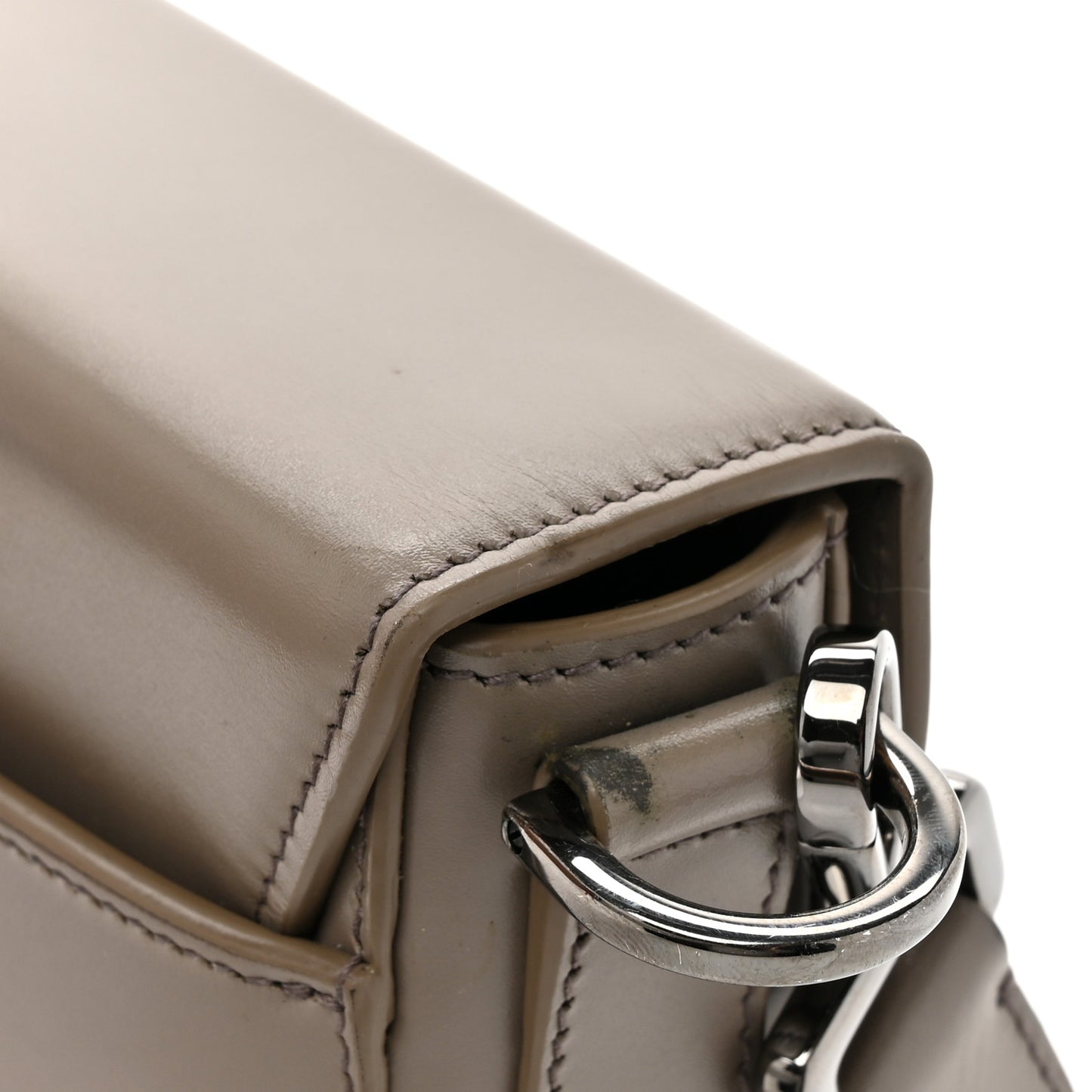 Smooth Calfskin Lock Messenger Bag Beige