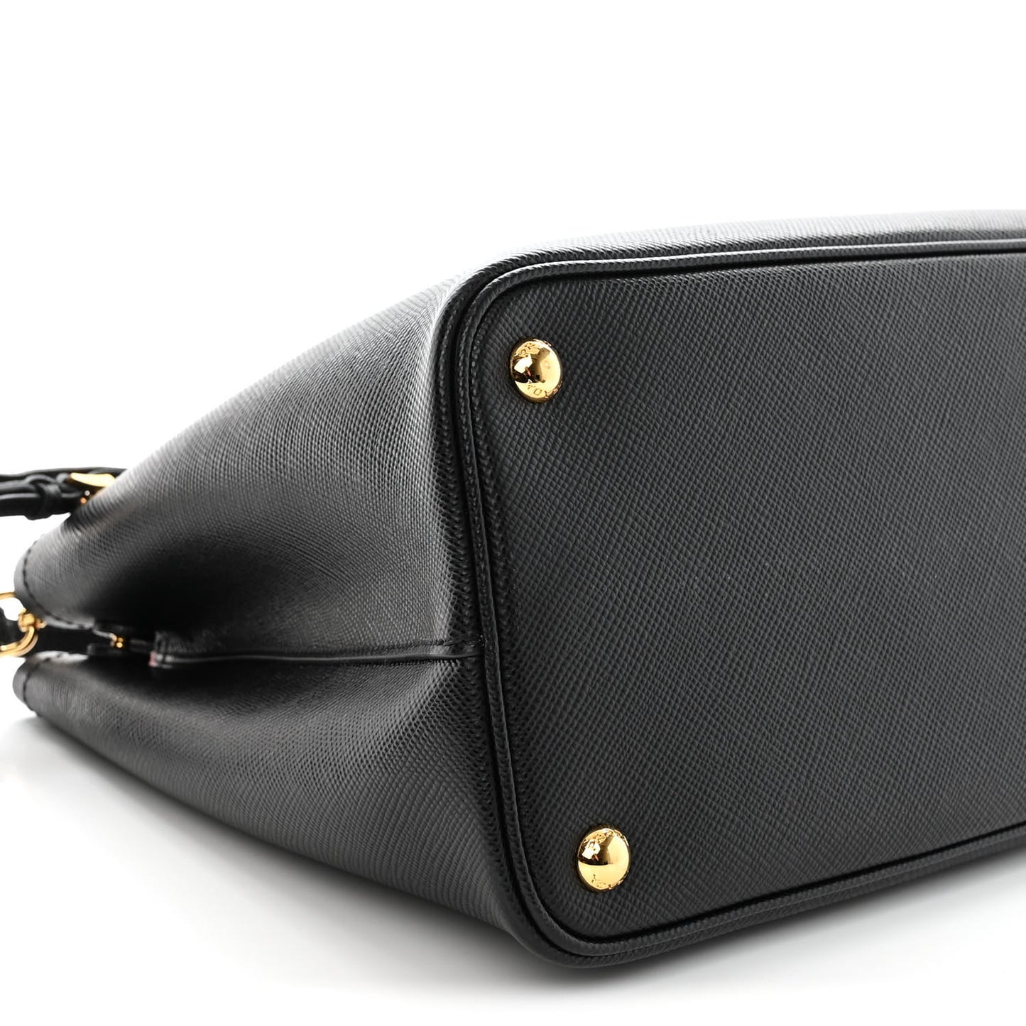 Saffiano Cuir Medium Double Bag Black Fuoco