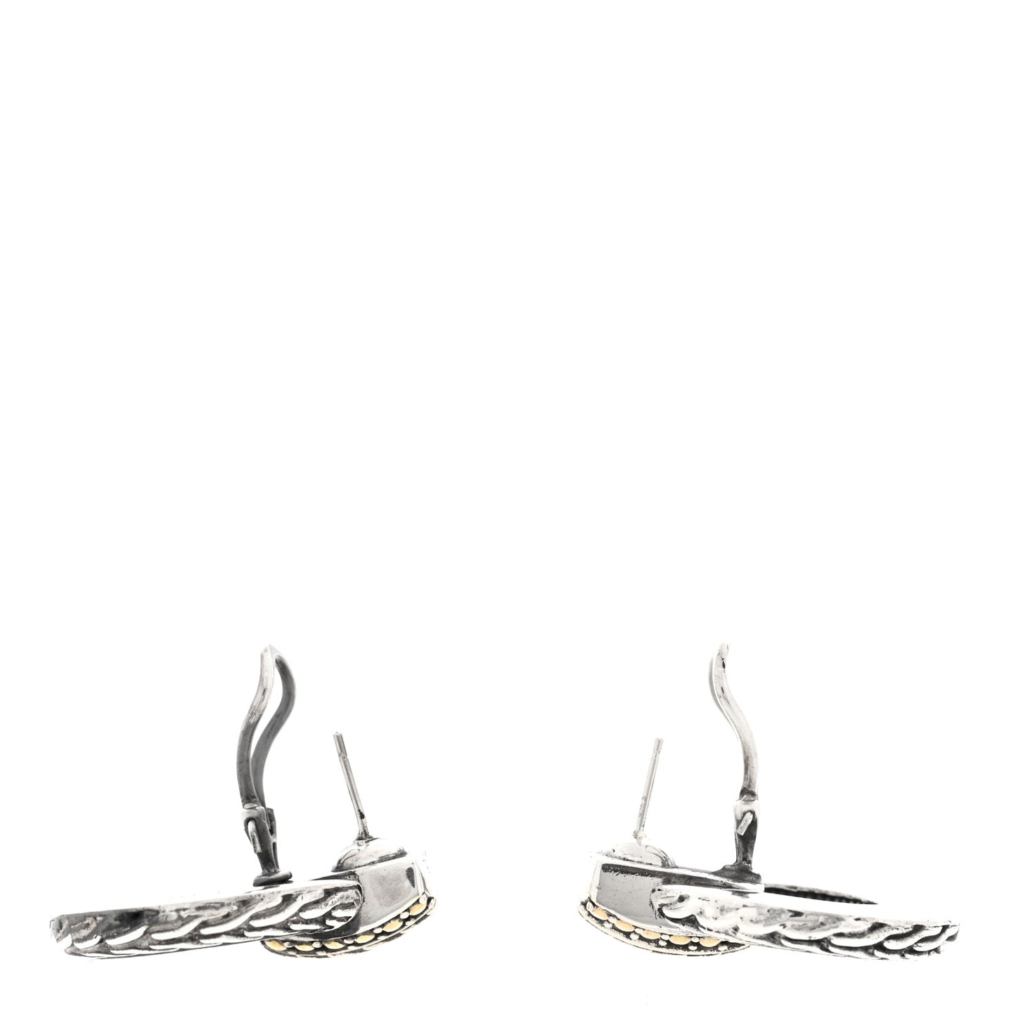 Sterling Silver 18K Yellow Gold Dot Doorknocker Drop Earrings