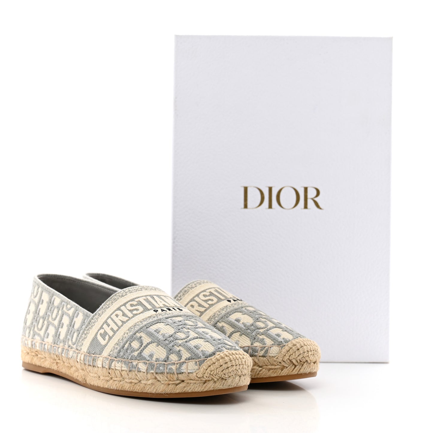 Oblique Embroidered Granville 15mm Espadrilles 39.5 Grey Stone