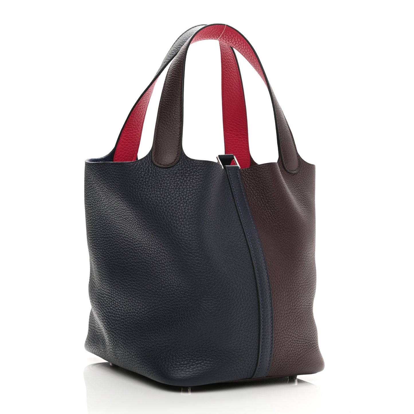 Taurillon Clemence Casaque Picotin Lock 22 MM Bleu Nuit Framboise Rouge Sellier