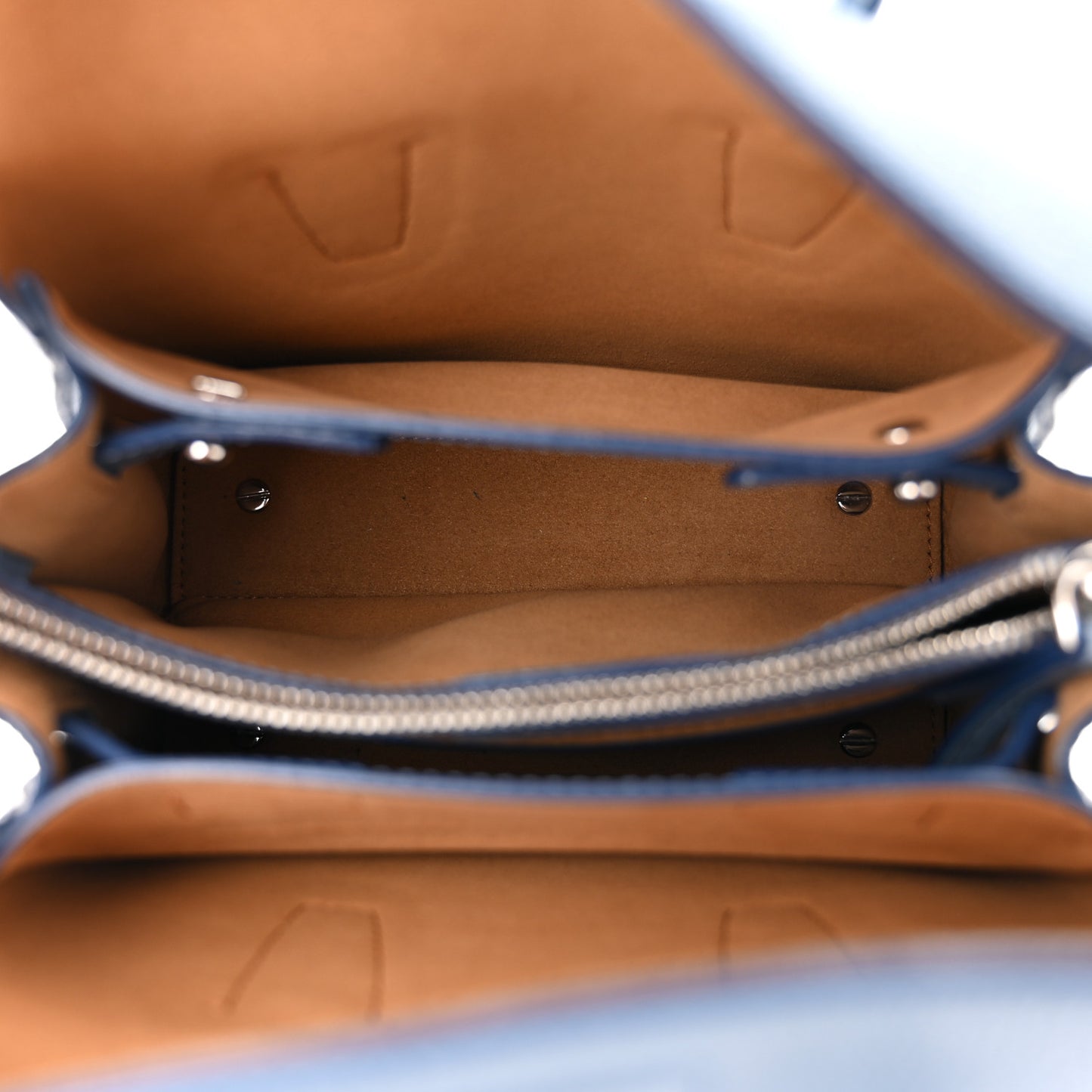 Grained Calfskin Studded Mini Milla Tote Luft Blue