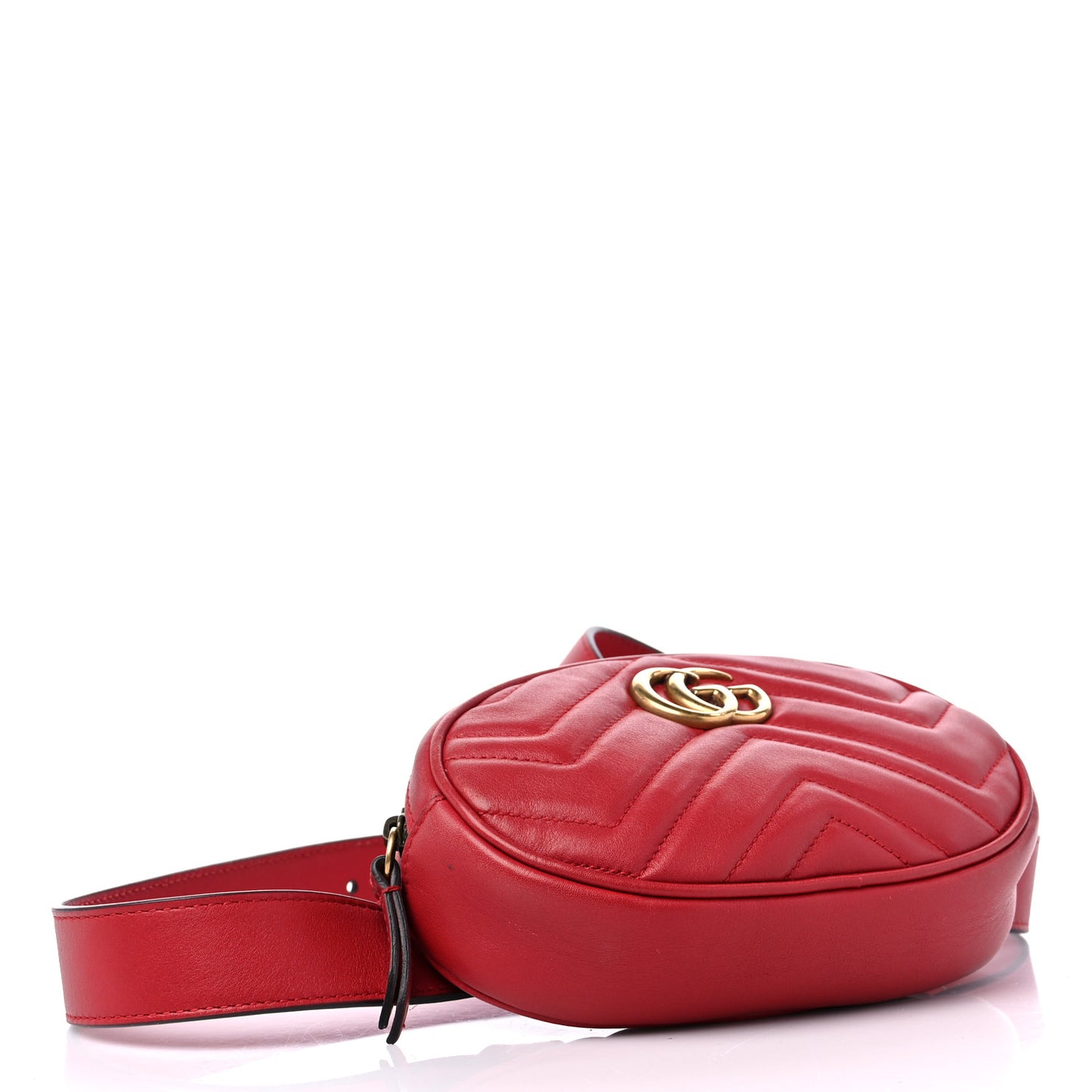 Calfskin Matelasse GG Marmont Belt Bag 95 38 Hibiscus Red