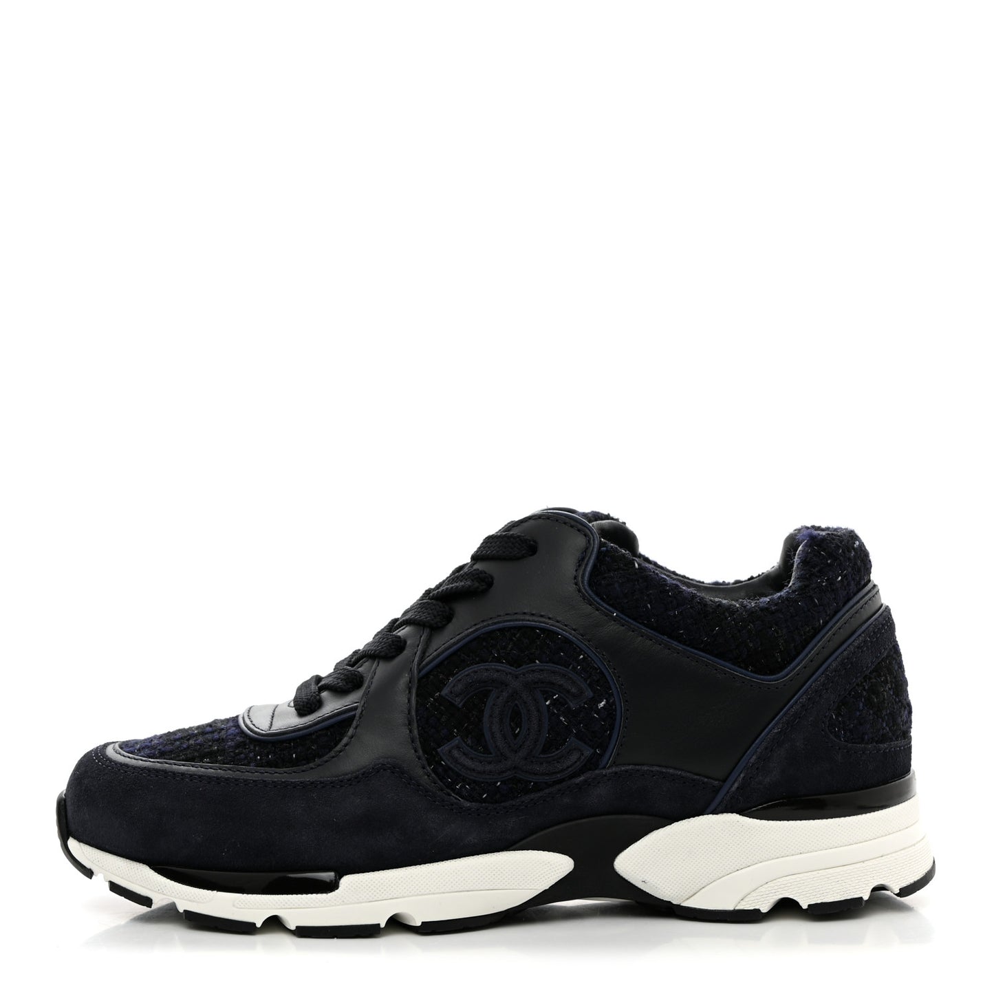 Tweed Suede Womens CC Sneakers 36 Black Blue