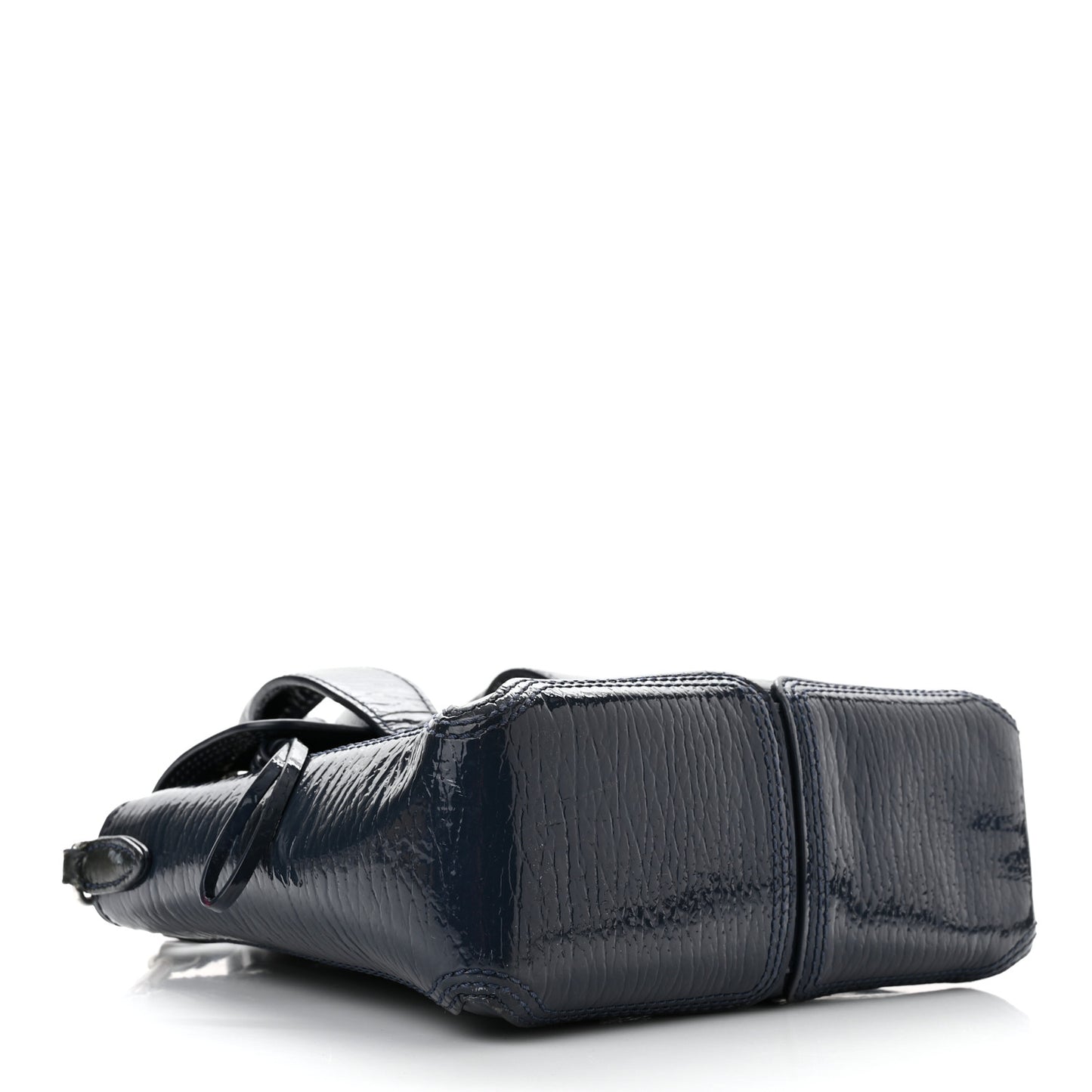 Textured Patent Mini Pashli Satchel Navy