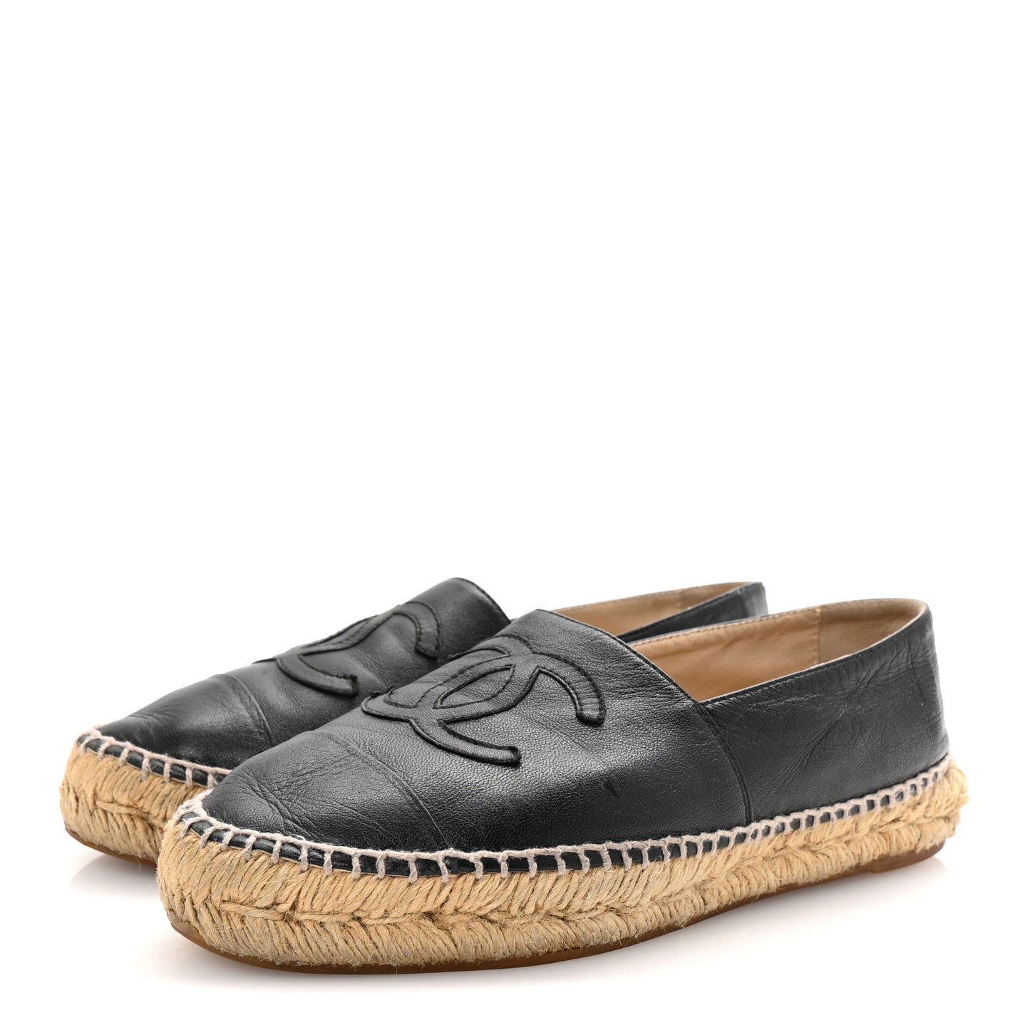 Lambskin CC Espadrilles 38 Black