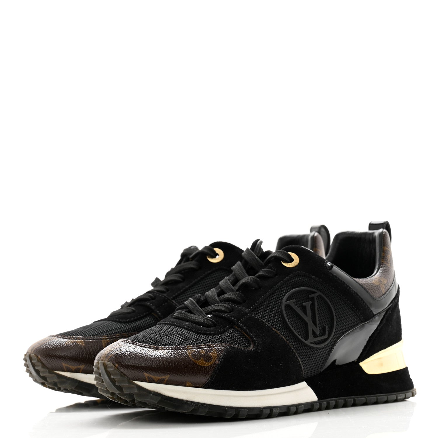 Louis Vuitton Suede Monogram Run Away Sneakers 38 Black 3 of 10