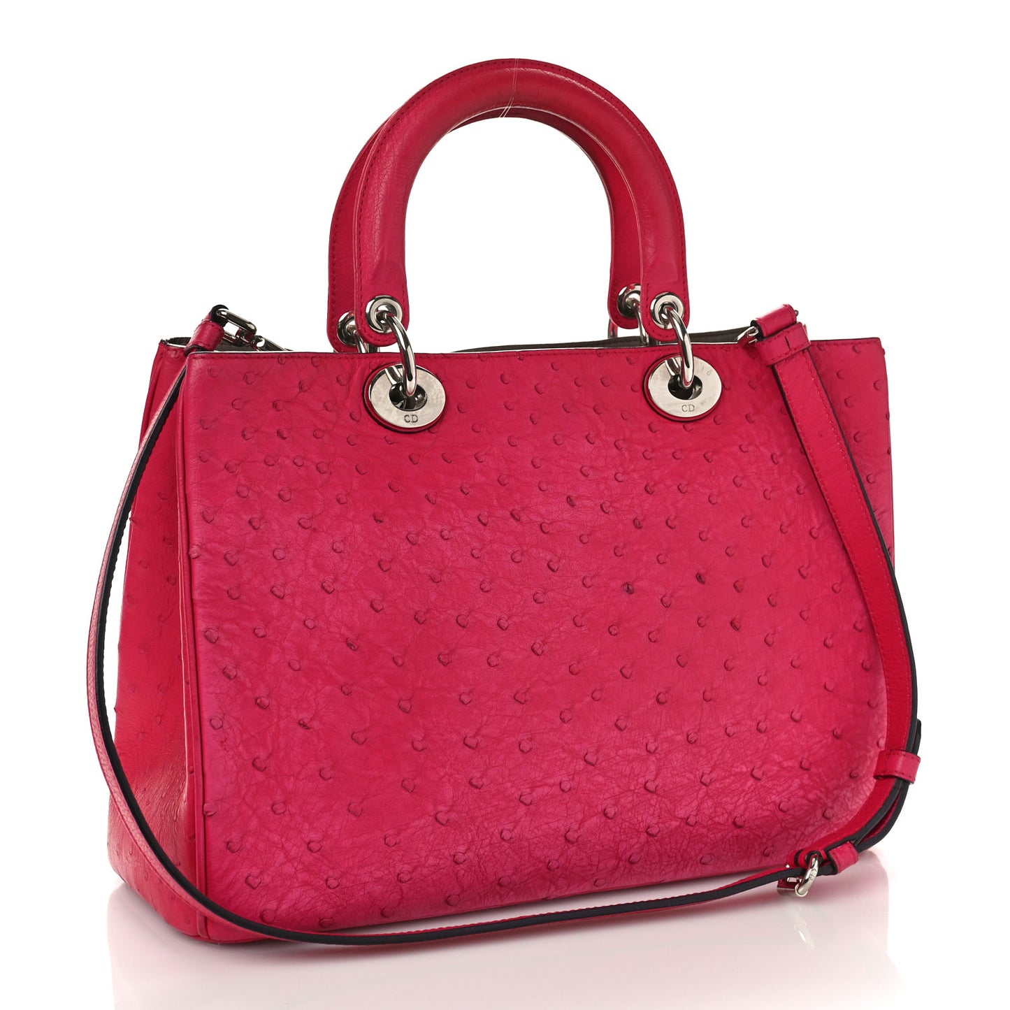 Ostrich Medium Diorissimo Tote Fuchsia