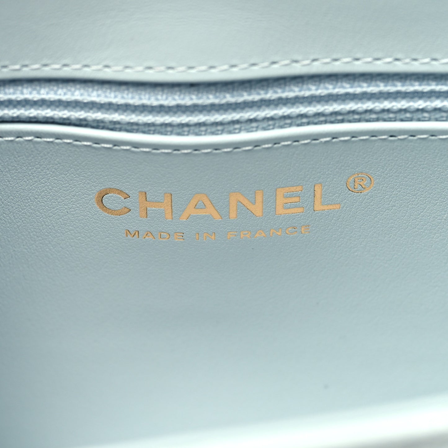 Shiny Aged Calfskin Quilted Nano Kelly Shopper Light Blue