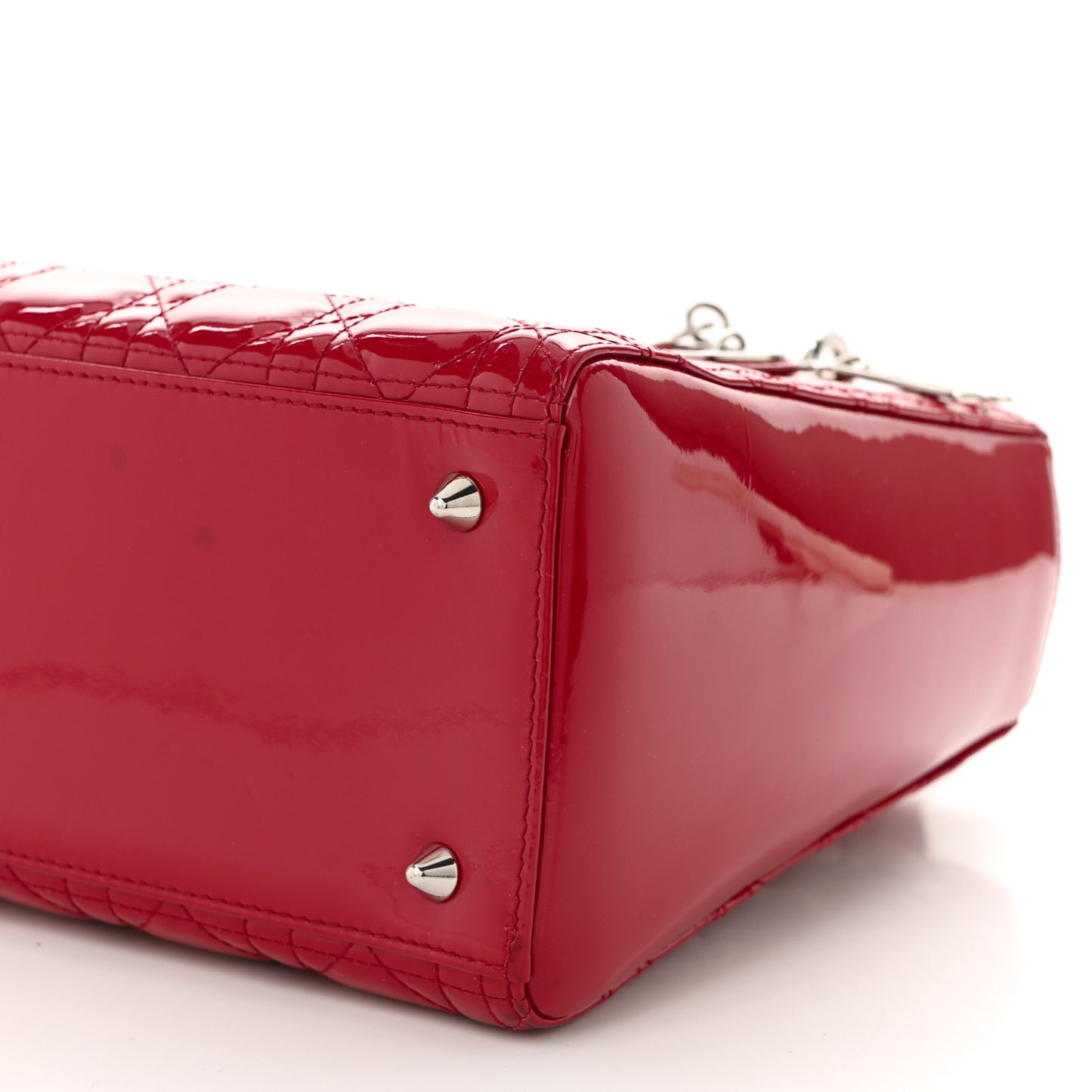 Patent Cannage Medium Lady Dior Red