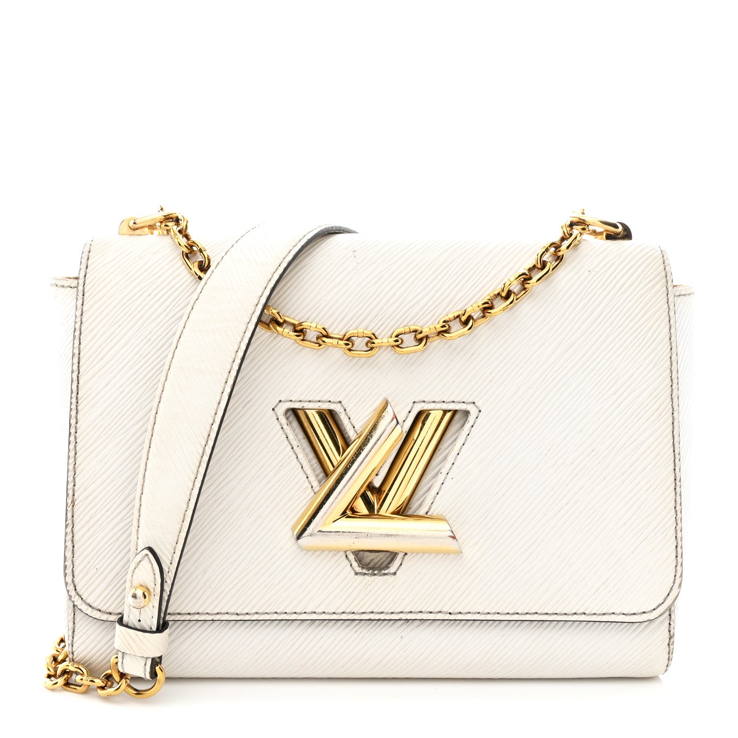 LOUIS VUITTON ストラップ ホワイト ゴールド Louis Vuitton Epi Twist Shoulder Bag MM White 1807280 – FASHIONPHILE