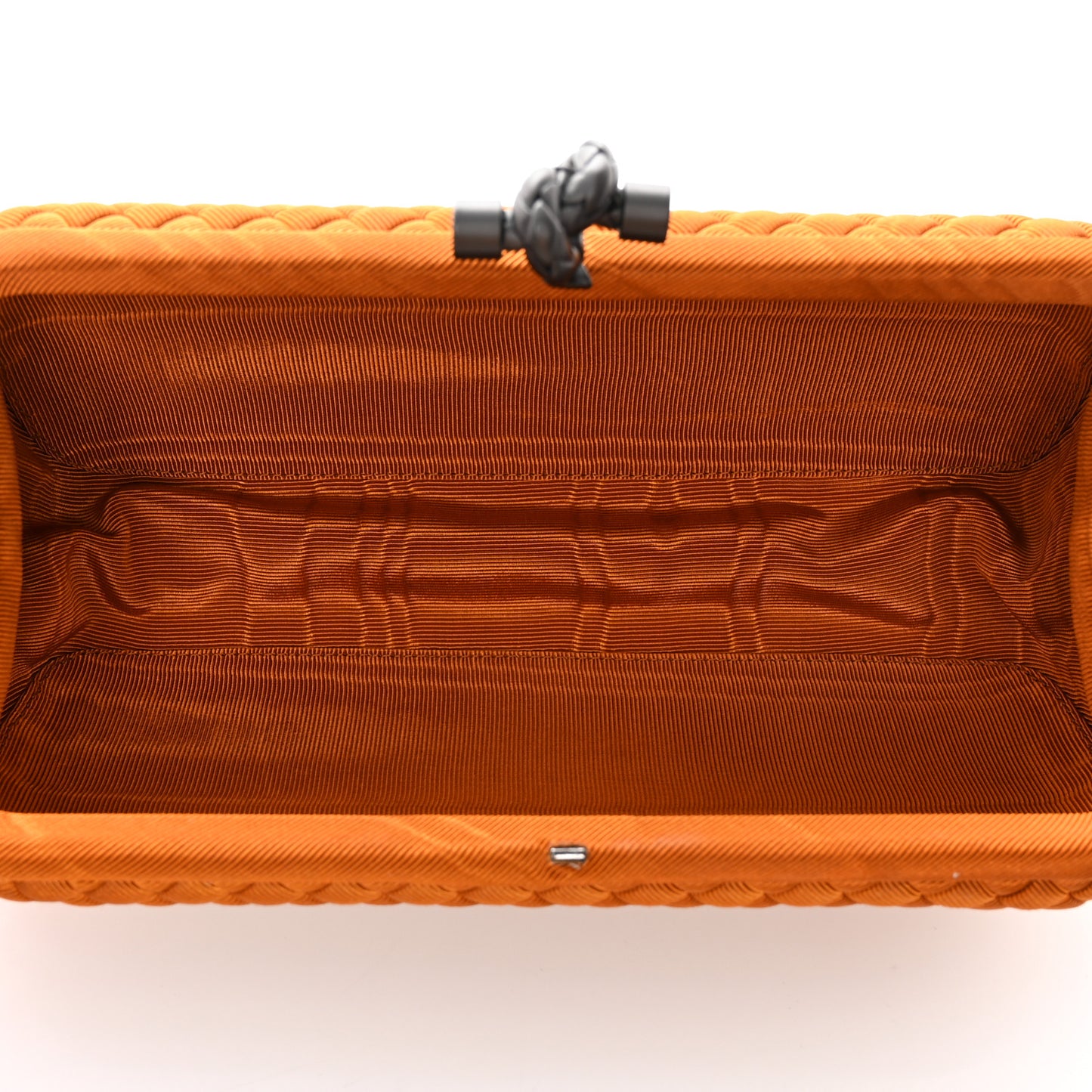 Satin Intreccio Impero Ayers Stretch Knot Clutch Orange
