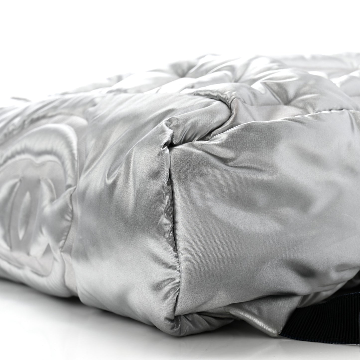 Nylon Embossed Small Doudoune Backpack Silver