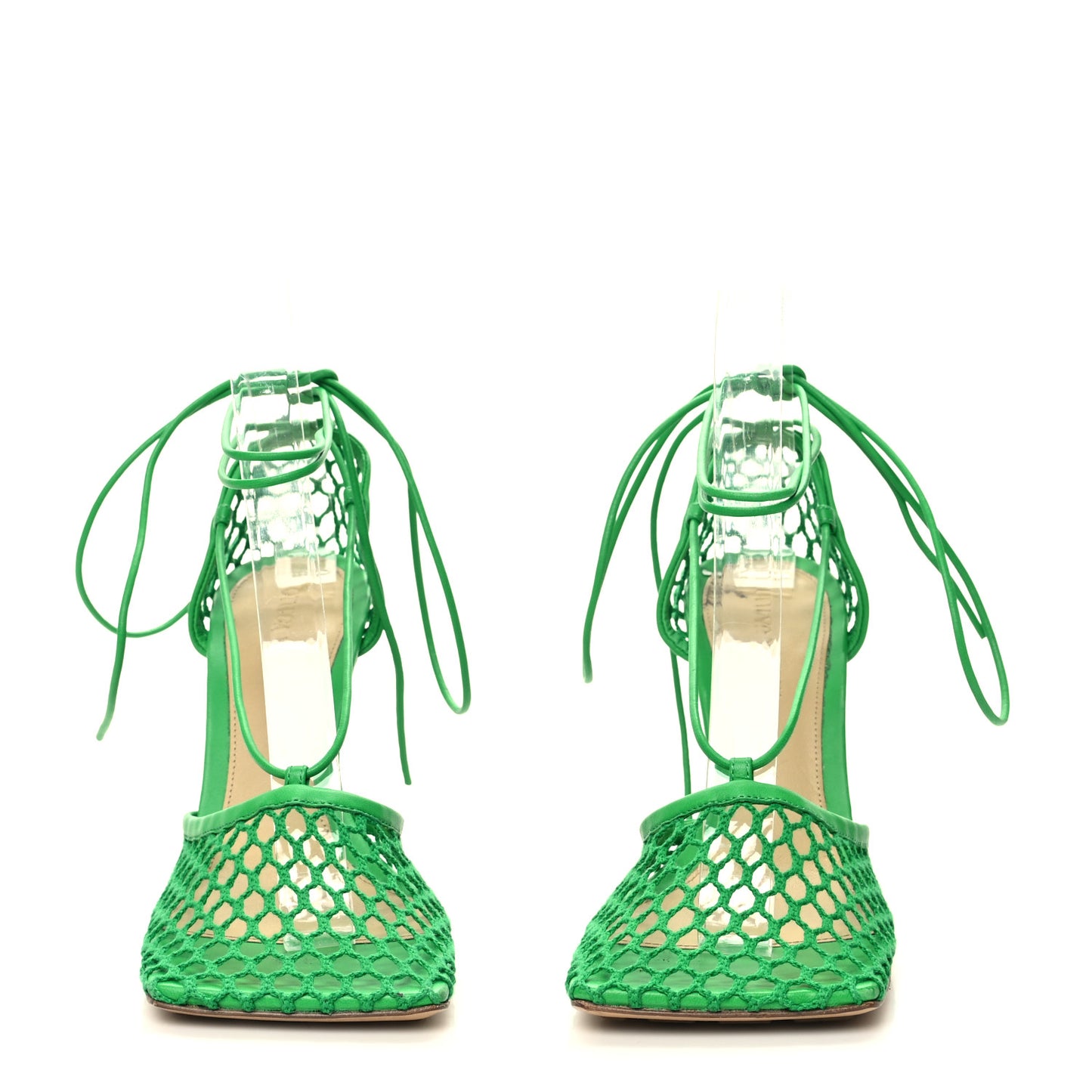 Mesh Nappa Stretch Ankle Tie 90mm Sandals 37 Grass