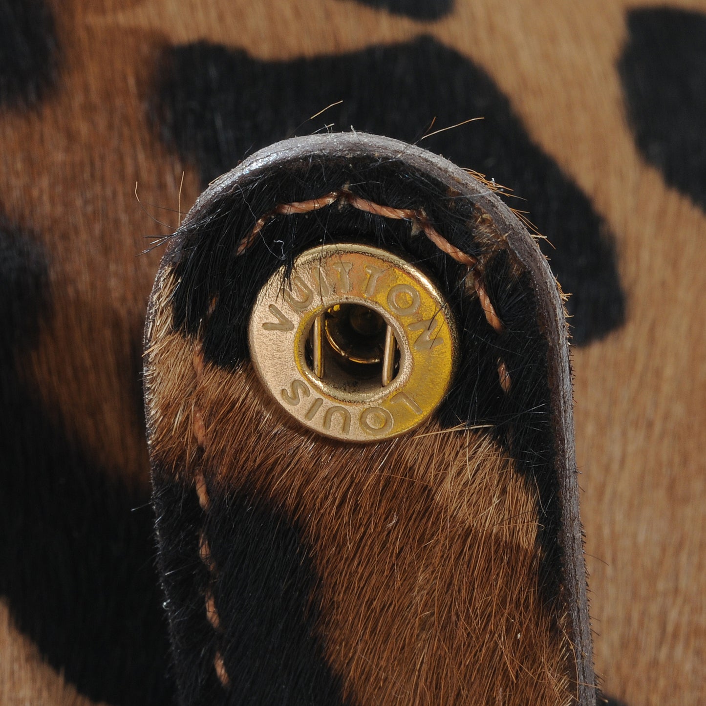 Monogram Azzedine Alaia Leopard Print Pony Hair Accessories Pouch