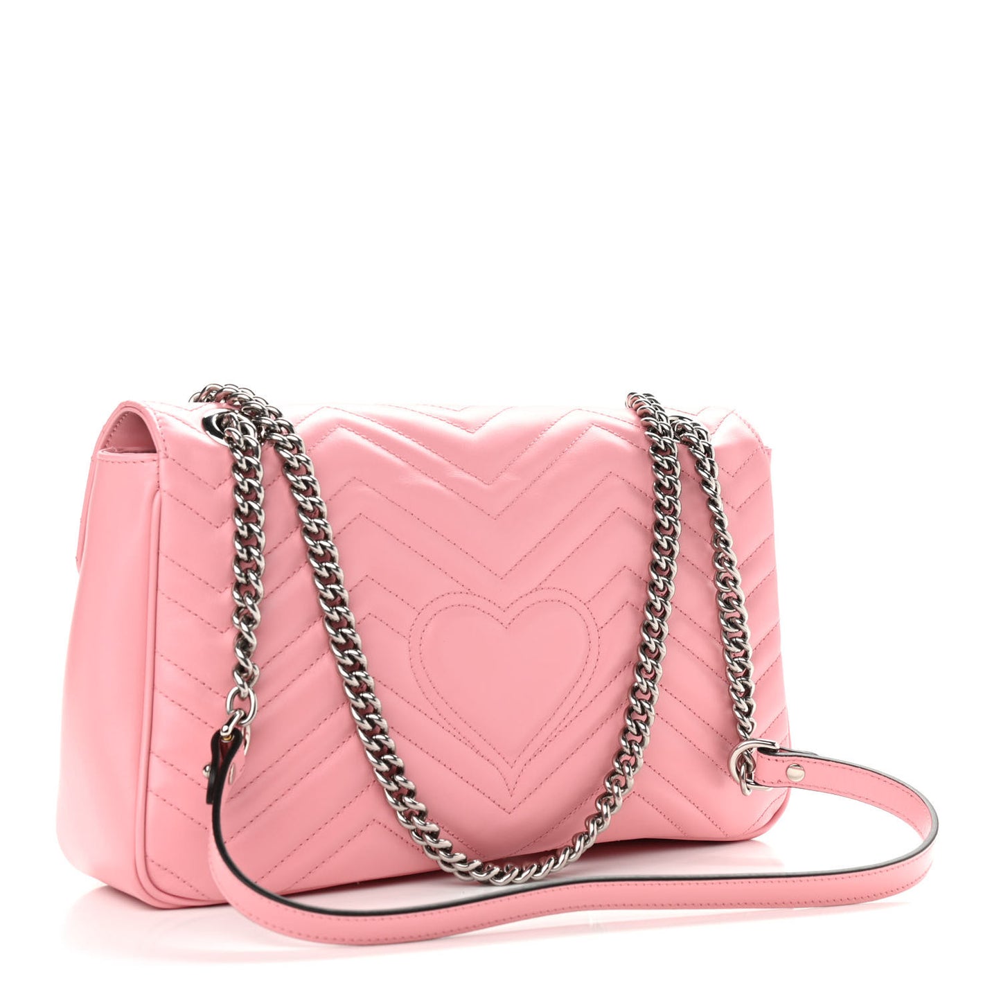 Calfskin Matelasse Medium GG Marmont Shoulder Bag Wild Rose