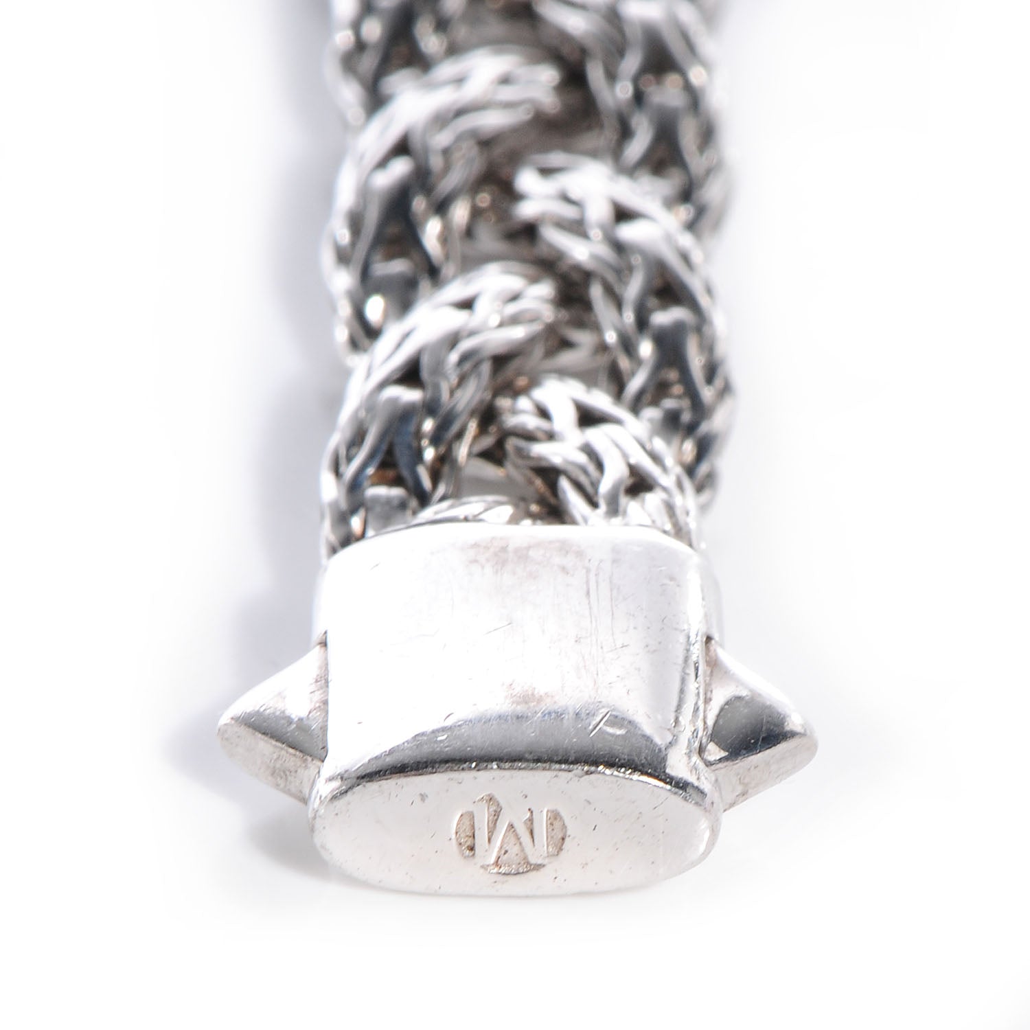 John Hardy Sterling Silver Pave Diamonds Classic Chain Braided Bracelet Small 4 of 5