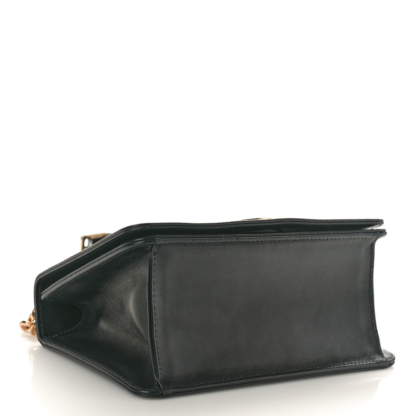 Glossy Calfskin Shagreen Badge Diorama Club Bag Black